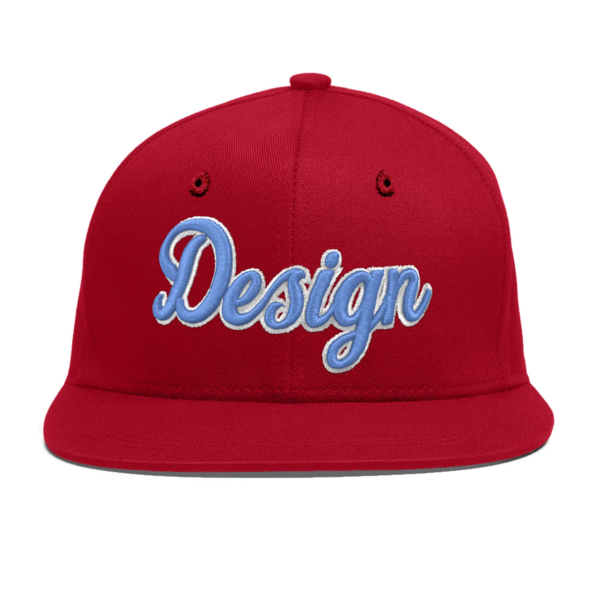 Custom Red 3D Puff Embroidery Flat Embroidery Casual Sport Baseball Cap