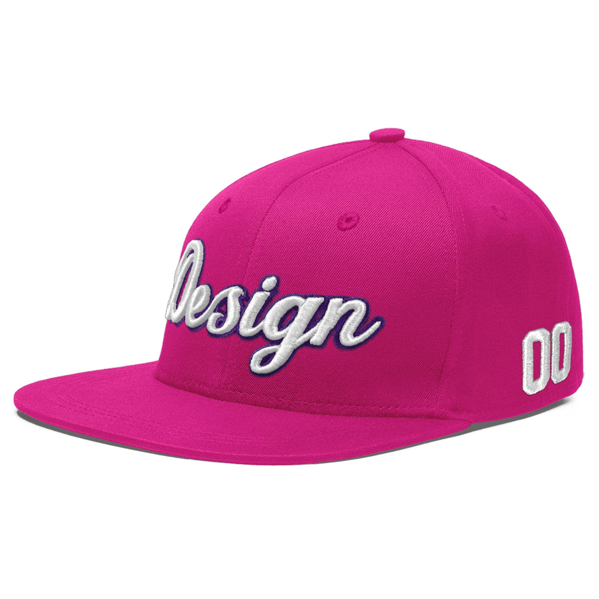 Custom Rose Red 3D Puff Embroidery Flat Embroidery Casual Sport Baseball Cap