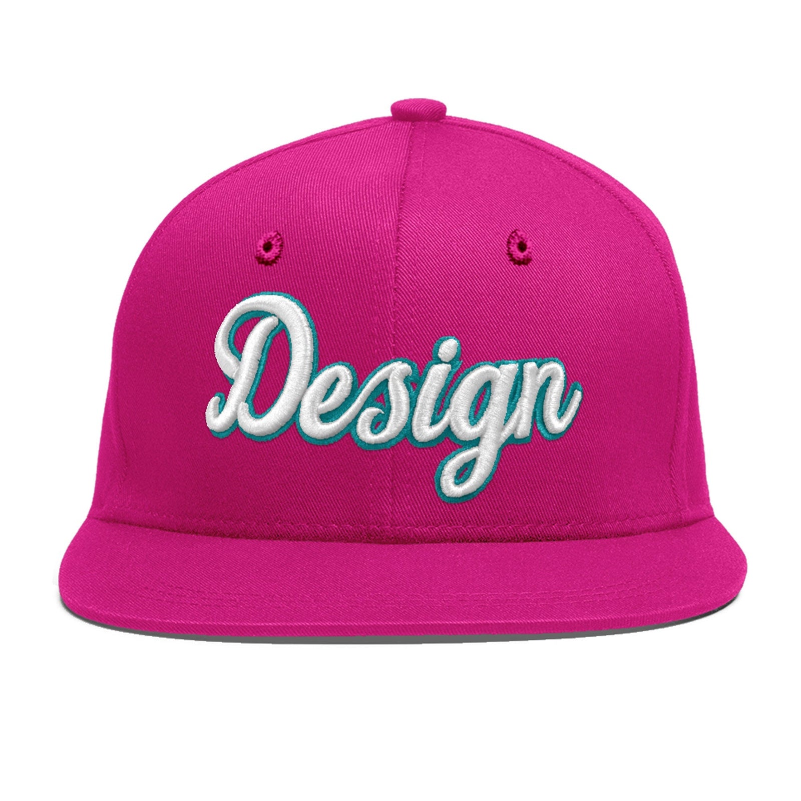 Custom Rose Red 3D Puff Embroidery Flat Embroidery Casual Sport Baseball Cap