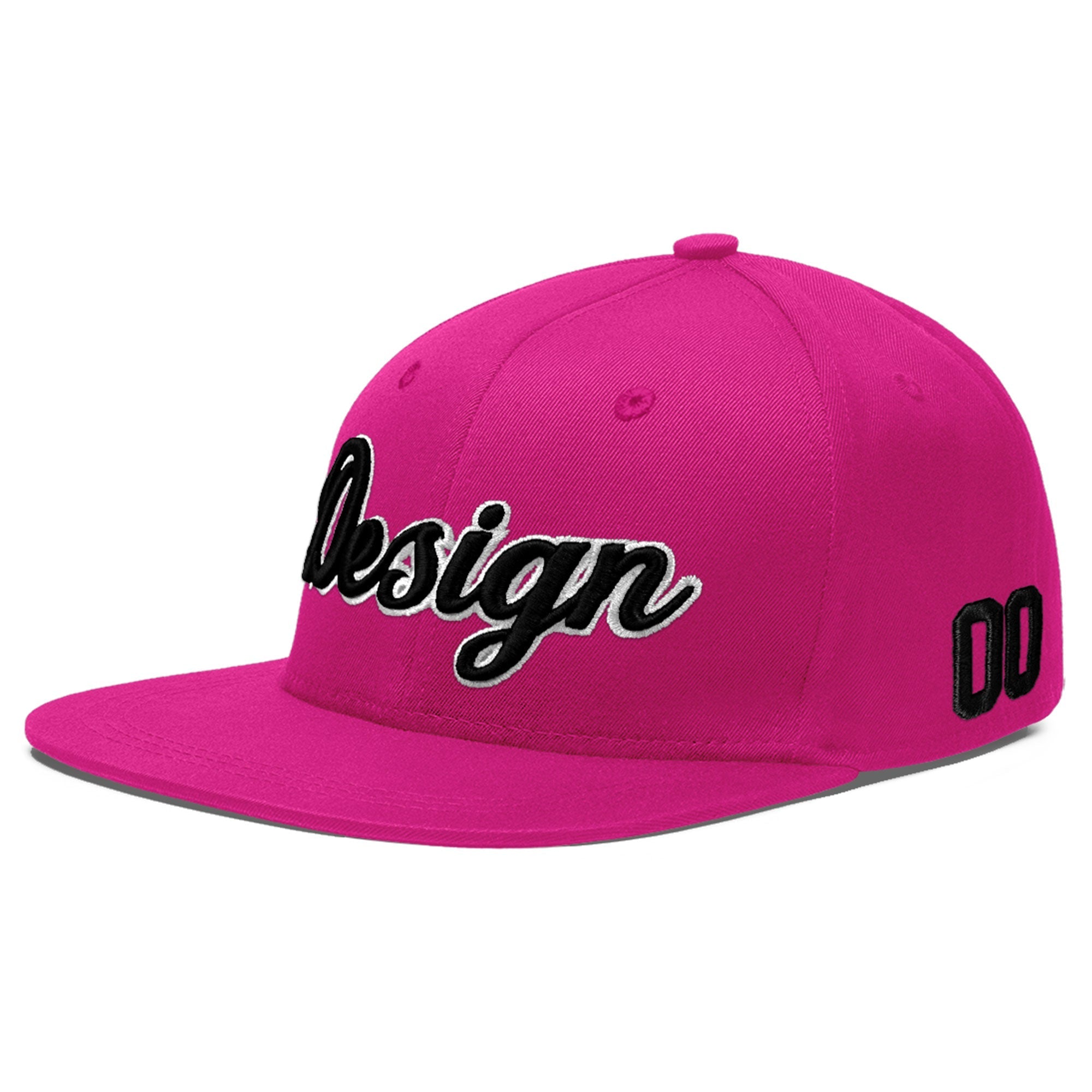 Custom Rose Red 3D Puff Embroidery Flat Embroidery Casual Sport Baseball Cap