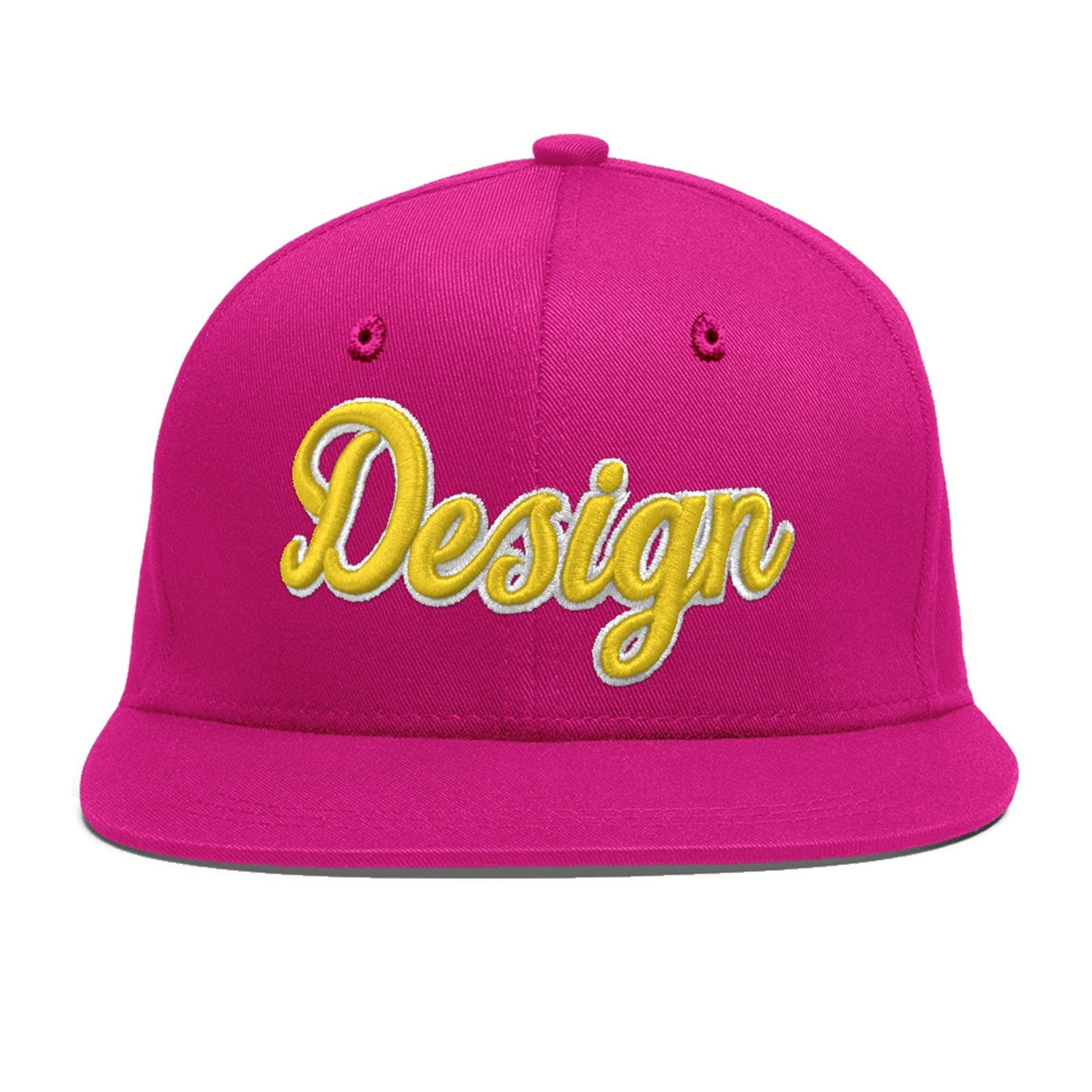Custom Rose Red 3D Puff Embroidery Flat Embroidery Casual Sport Baseball Cap