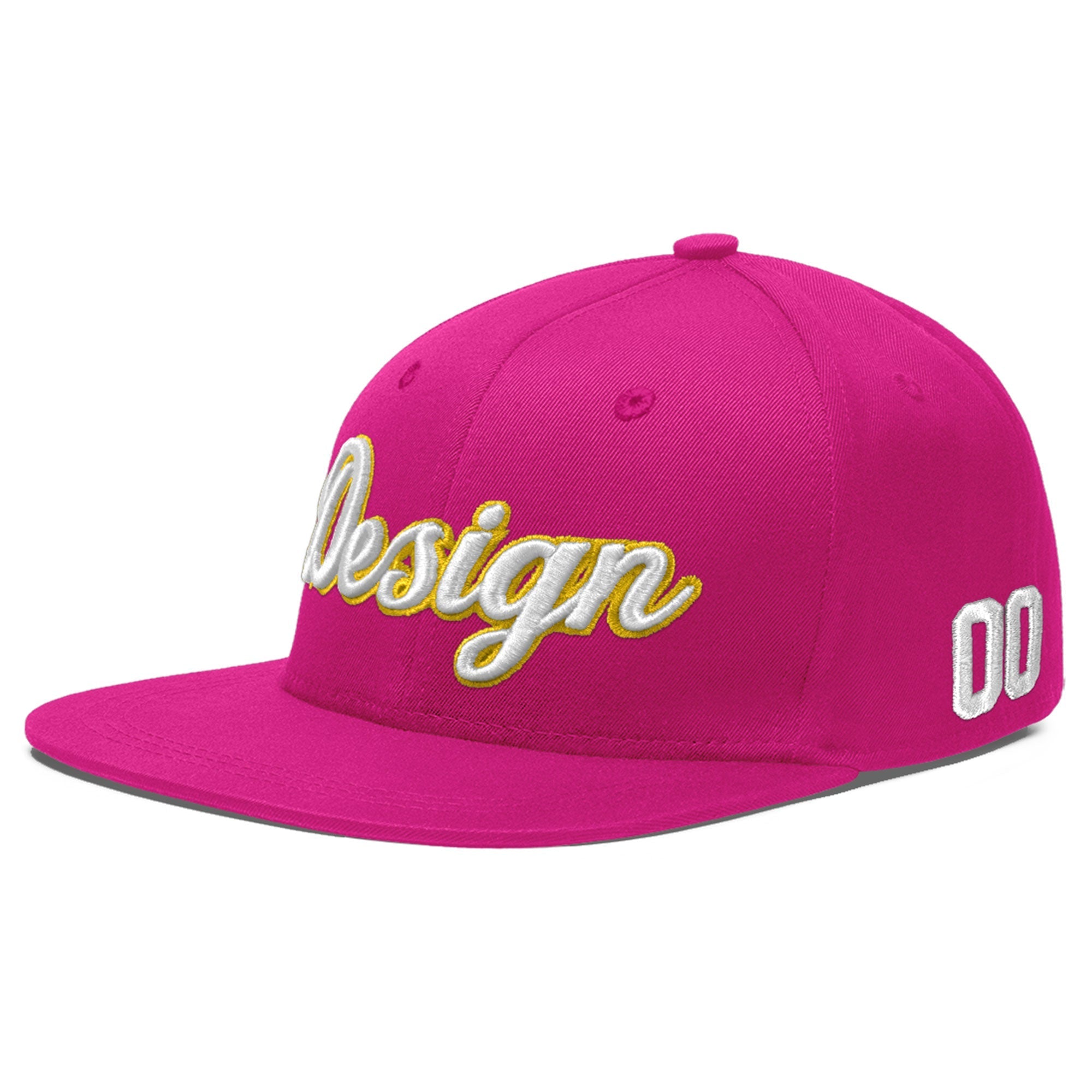 Custom Rose Red 3D Puff Embroidery Flat Embroidery Casual Sport Baseball Cap