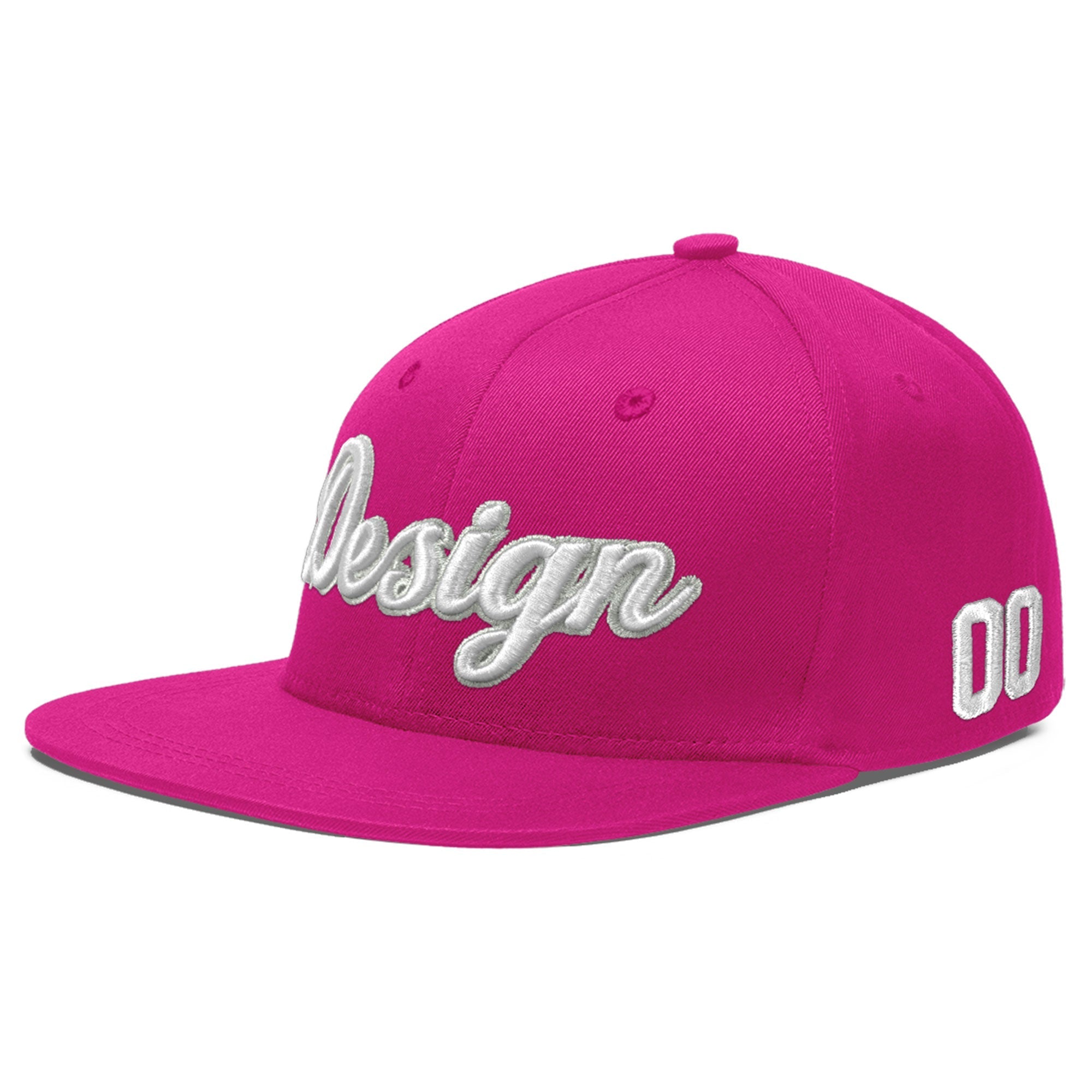 Custom Rose Red 3D Puff Embroidery Flat Embroidery Casual Sport Baseball Cap