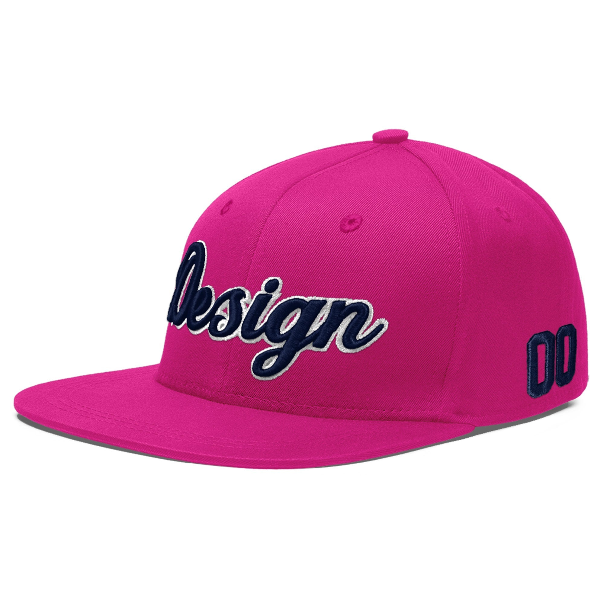 Custom Rose Red 3D Puff Embroidery Flat Embroidery Casual Sport Baseball Cap