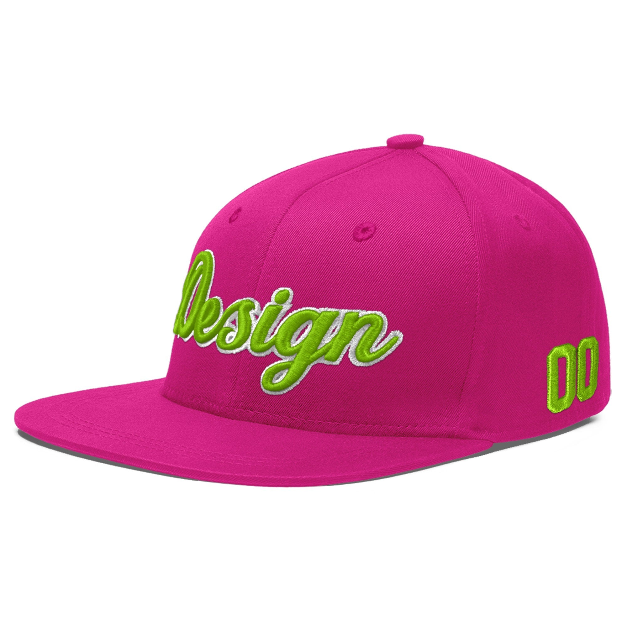 Custom Rose Red 3D Puff Embroidery Flat Embroidery Casual Sport Baseball Cap