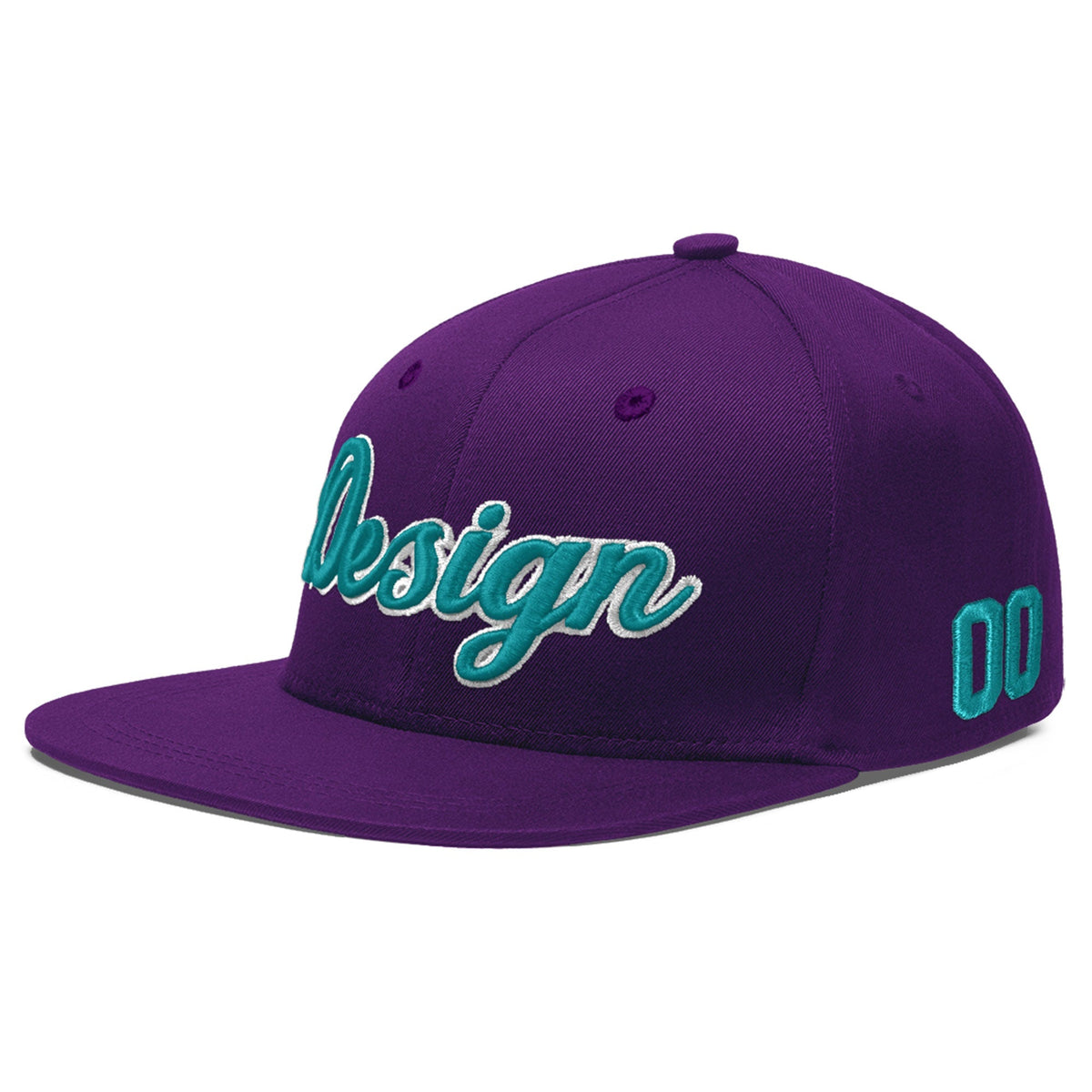Custom Purple 3D Puff Embroidery Flat Embroidery Casual Sport Baseball Cap