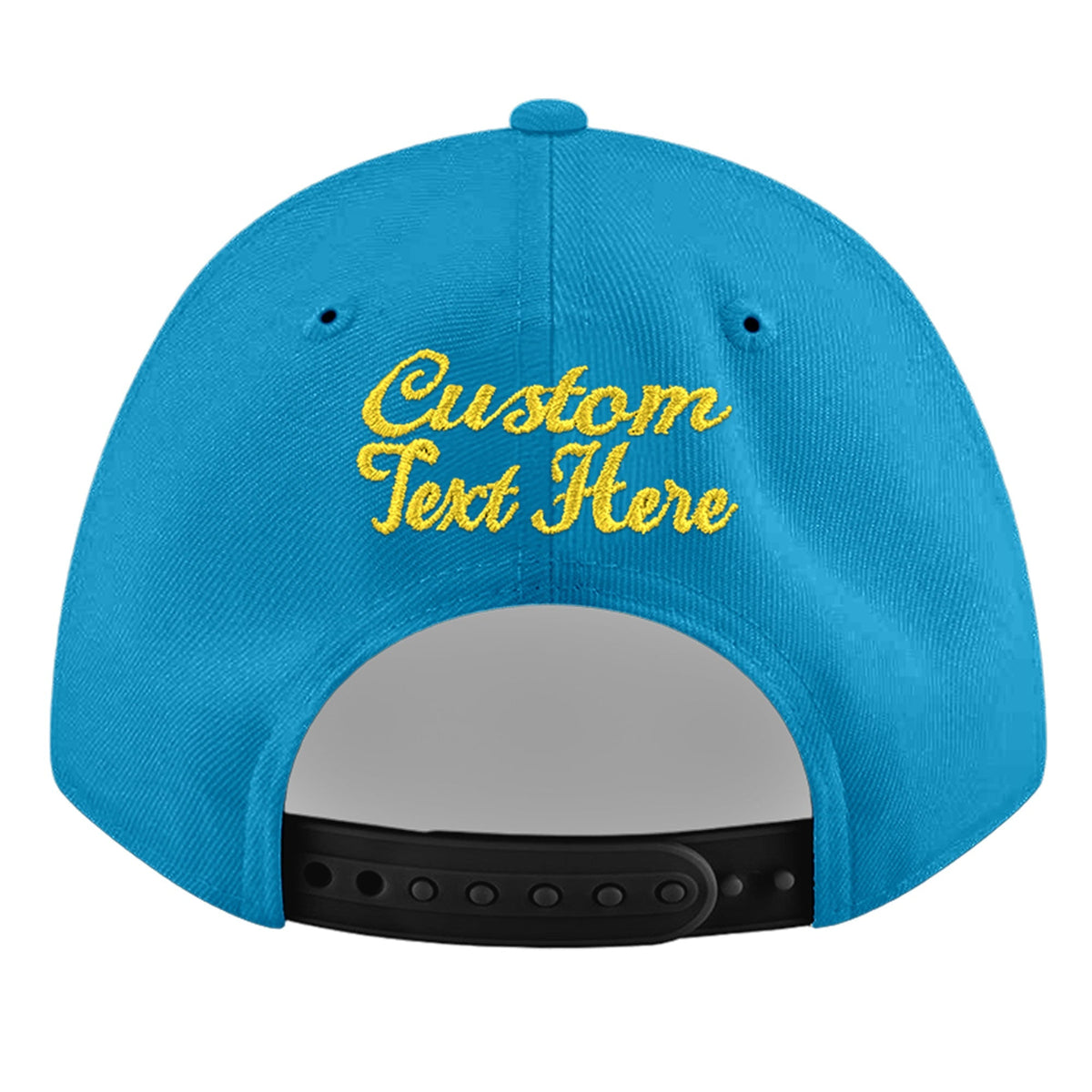 Custom Light Blue 3D Puff Embroidery Flat Embroidery Casual Sport Baseball Cap