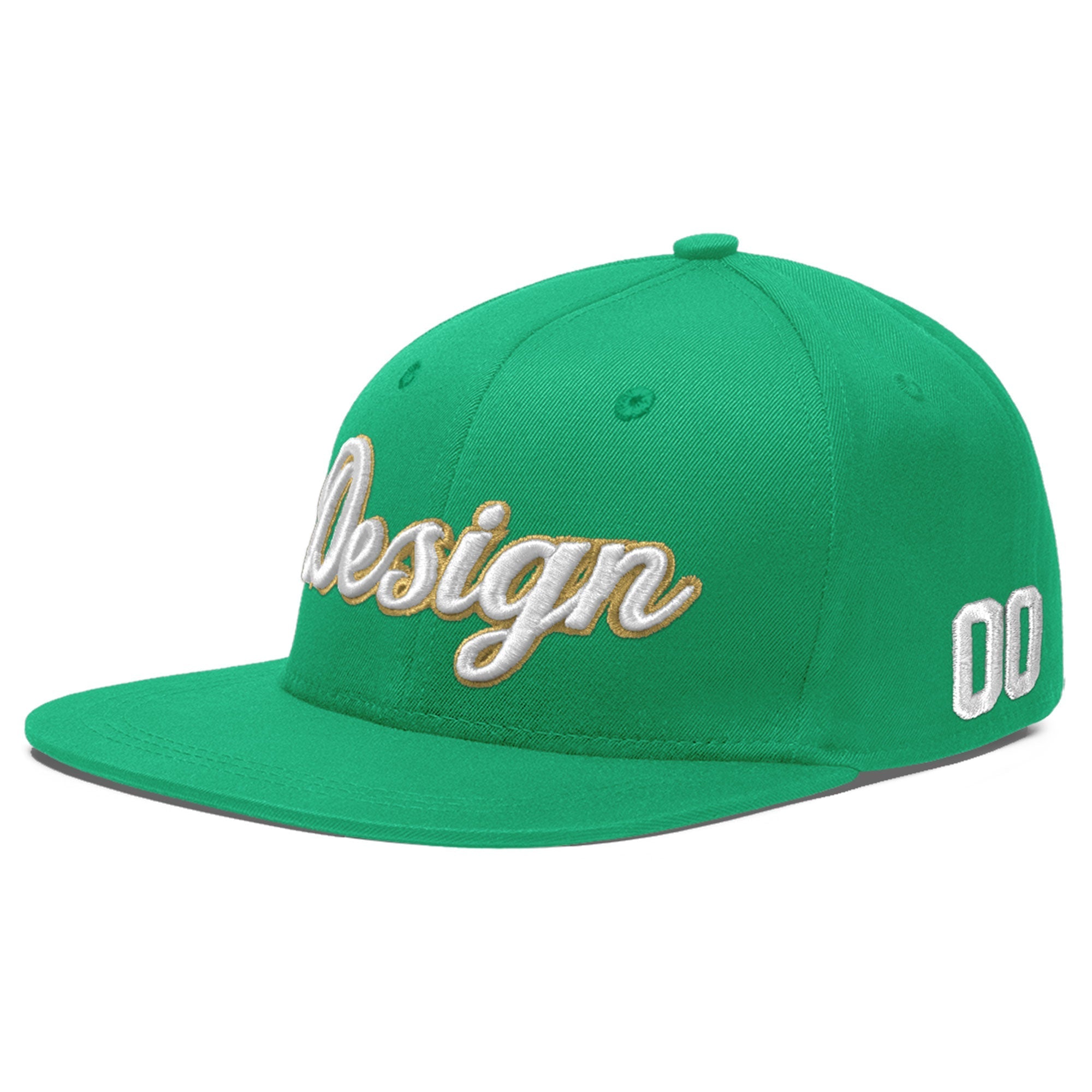 Custom Aqua 3D Puff Embroidery Flat Embroidery Casual Sport Baseball Cap