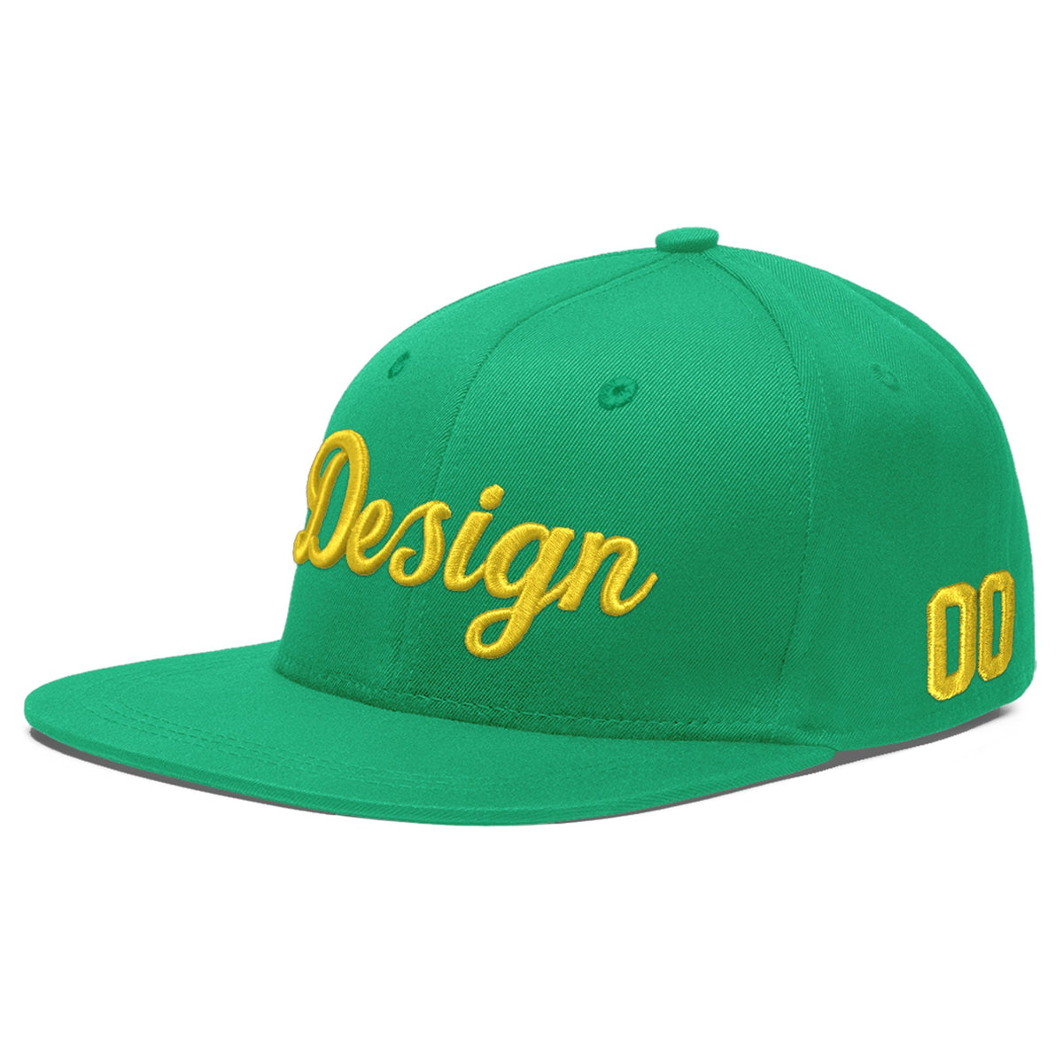 Custom Aqua 3D Puff Embroidery Flat Embroidery Casual Sport Baseball Cap