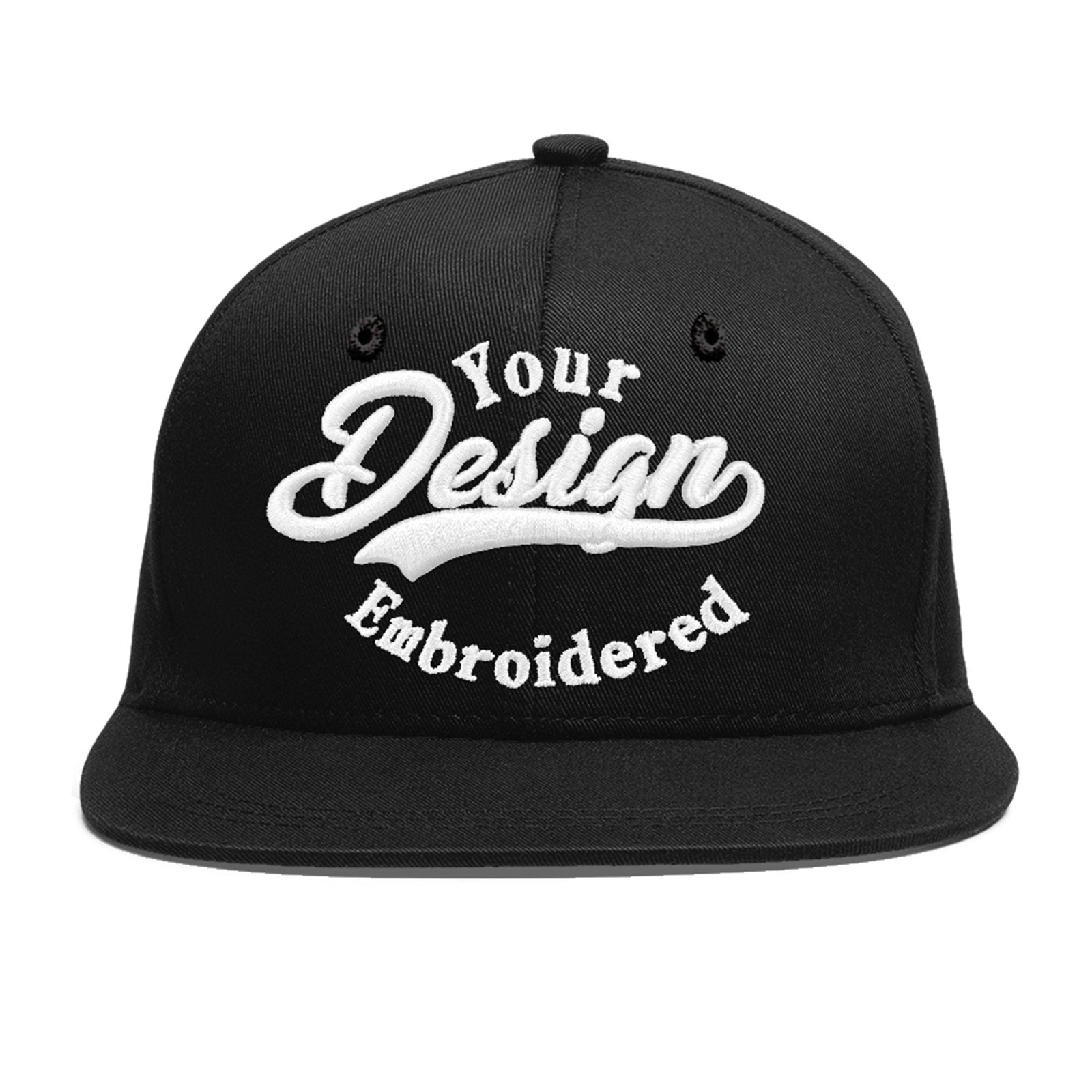 Custom Black 3D Puff Embroidery Flat Embroidery Casual Sport Baseball Cap