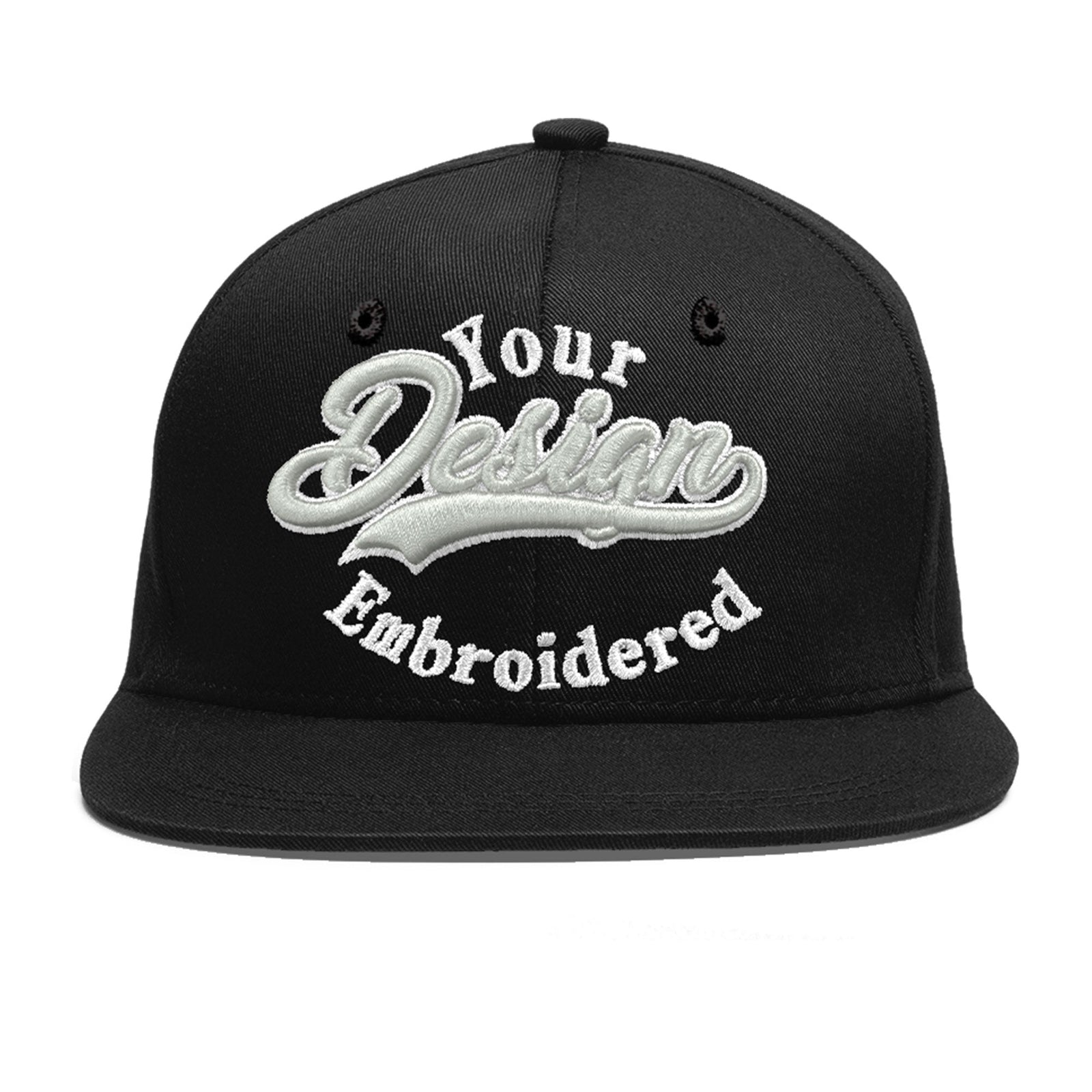 Custom Black 3D Puff Embroidery Flat Embroidery Casual Sport Baseball Cap