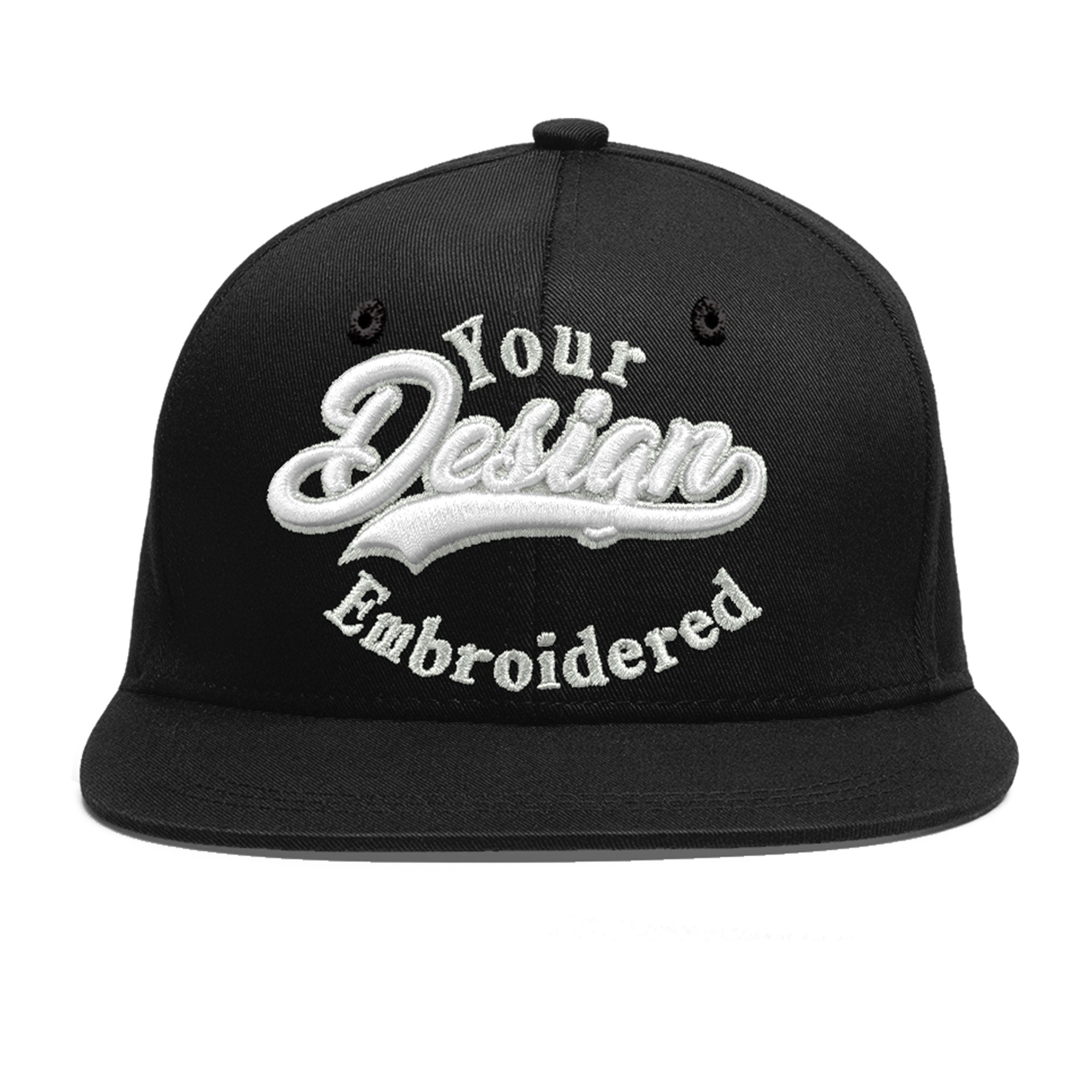 Custom Black 3D Puff Embroidery Flat Embroidery Casual Sport Baseball Cap