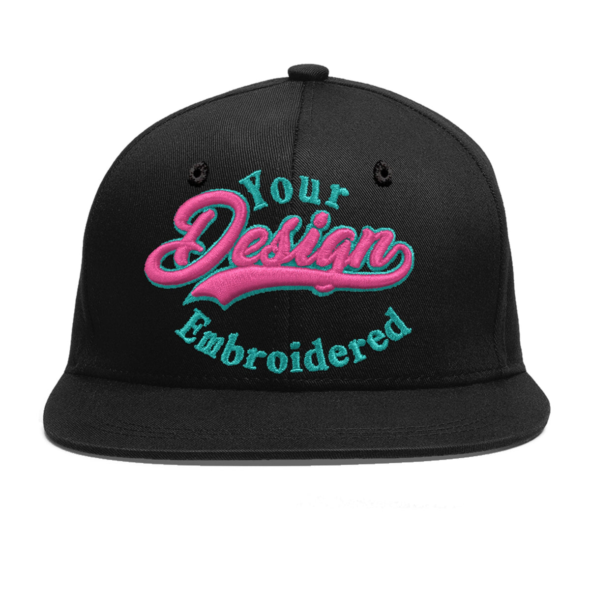 Custom Black 3D Puff Embroidery Flat Embroidery Casual Sport Baseball Cap