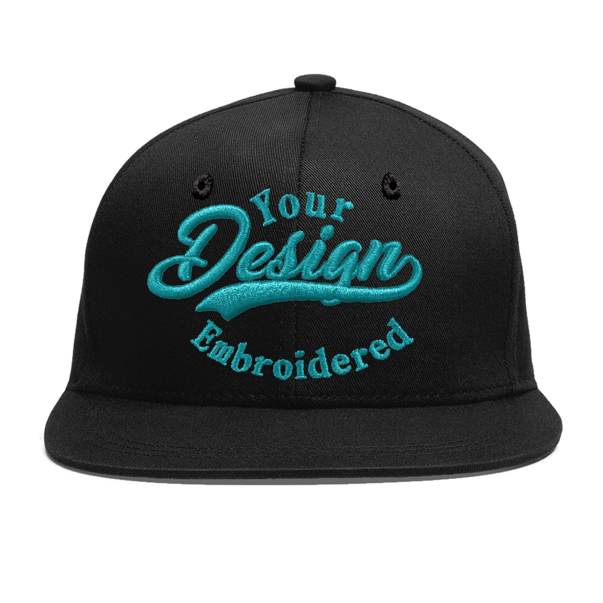Custom Black 3D Puff Embroidery Flat Embroidery Casual Sport Baseball Cap