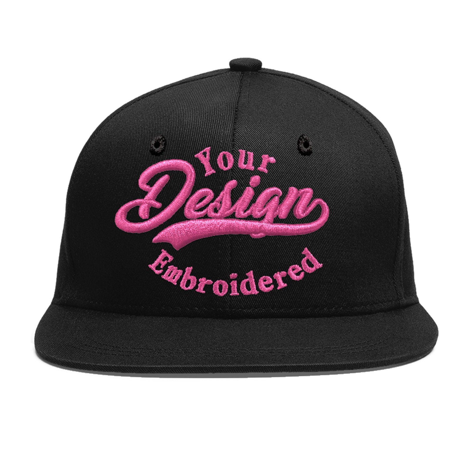 Custom Black 3D Puff Embroidery Flat Embroidery Casual Sport Baseball Cap