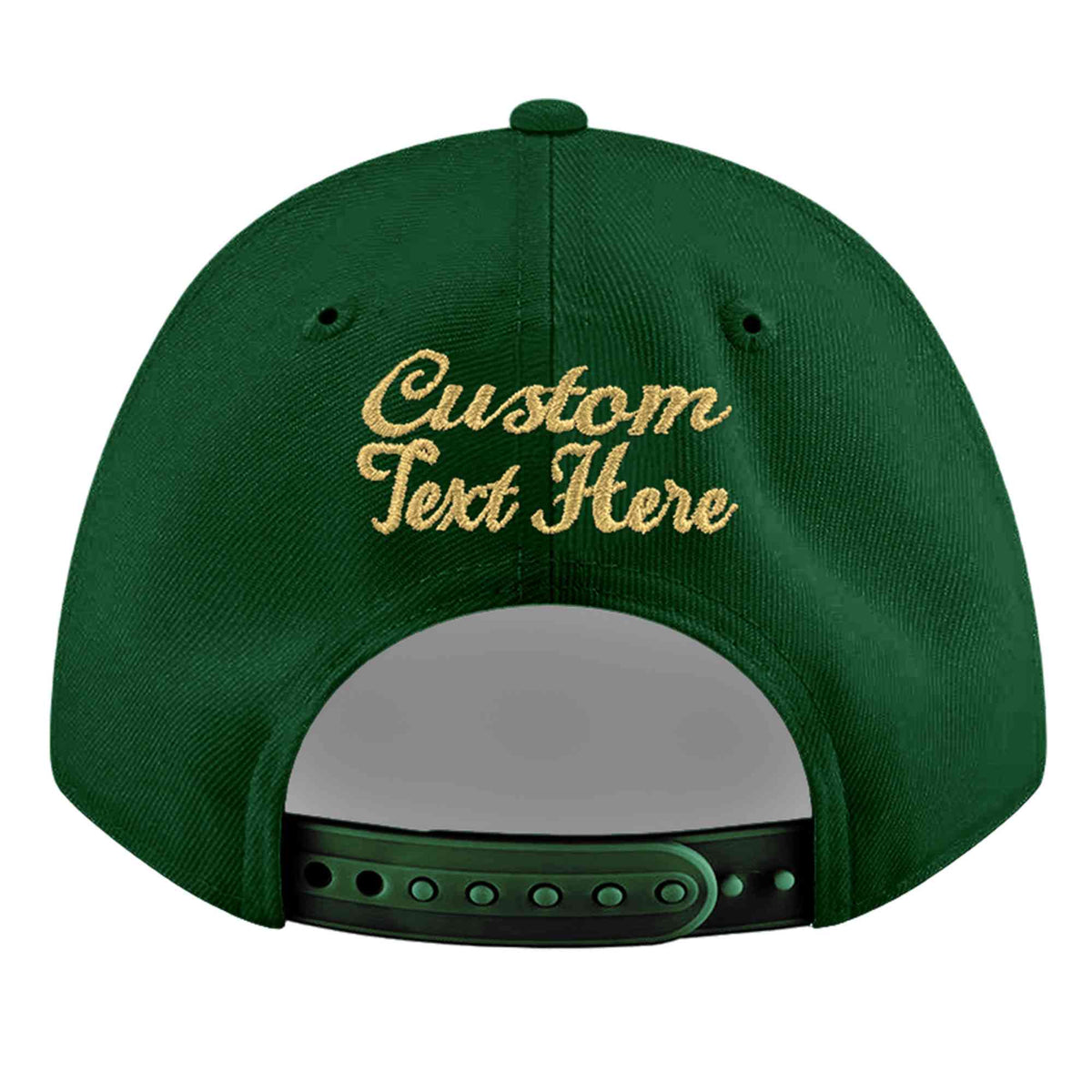 Custom Green 3D Puff Embroidery Flat Embroidery Casual Sport Baseball Cap