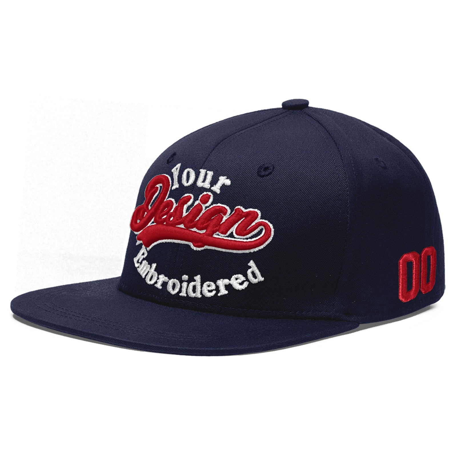 Custom Navy 3D Puff Embroidery Flat Embroidery Casual Sport Baseball Cap