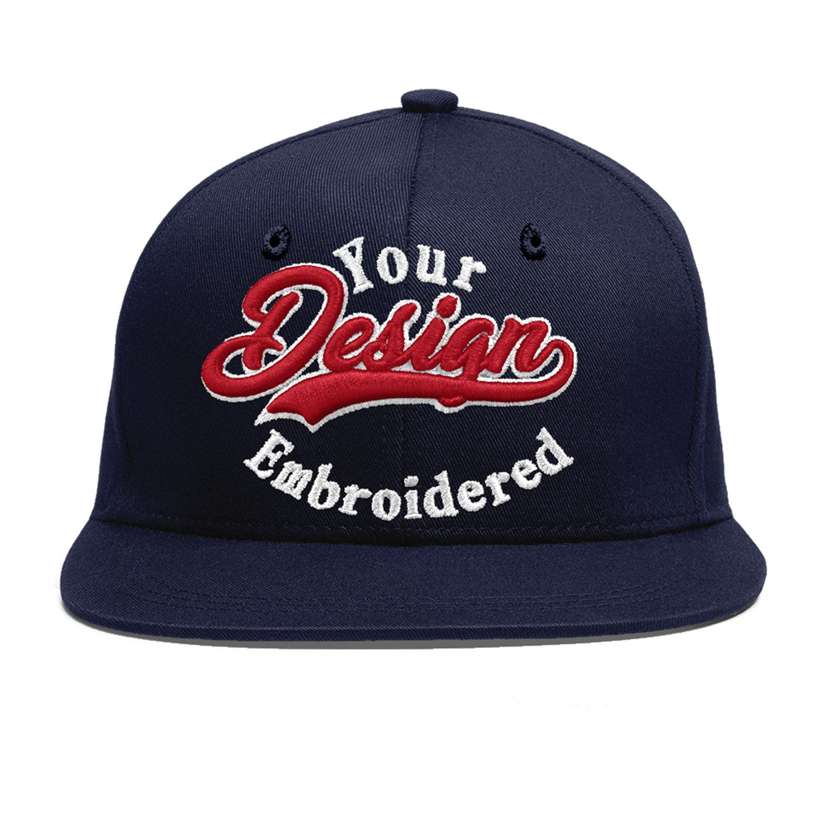 Custom Navy 3D Puff Embroidery Flat Embroidery Casual Sport Baseball Cap