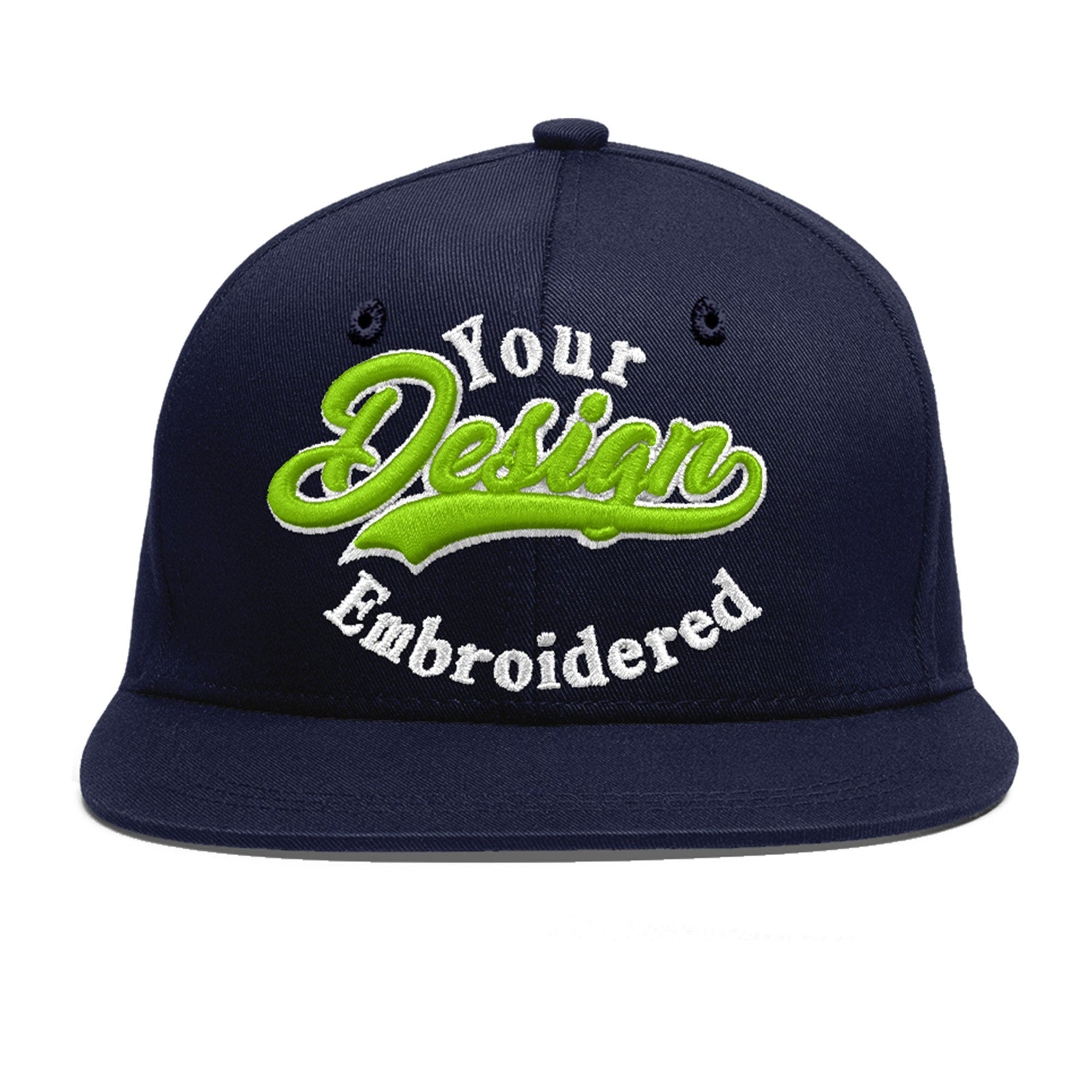 Custom Navy 3D Puff Embroidery Flat Embroidery Casual Sport Baseball Cap