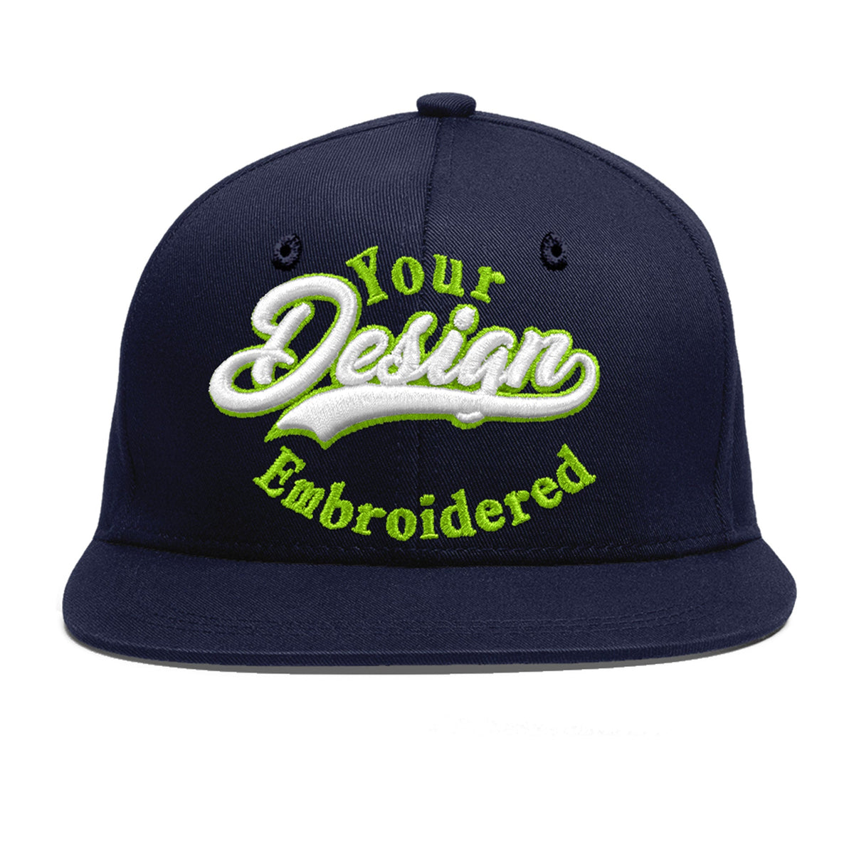 Custom Navy 3D Puff Embroidery Flat Embroidery Casual Sport Baseball Cap