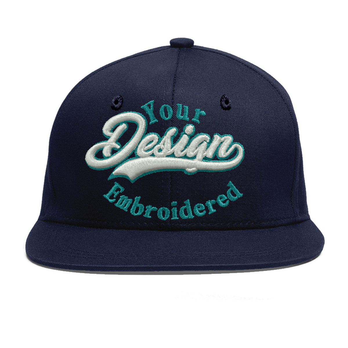 Custom Navy 3D Puff Embroidery Flat Embroidery Casual Sport Baseball Cap