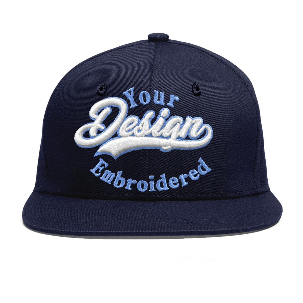 Custom Navy 3D Puff Embroidery Flat Embroidery Casual Sport Baseball Cap