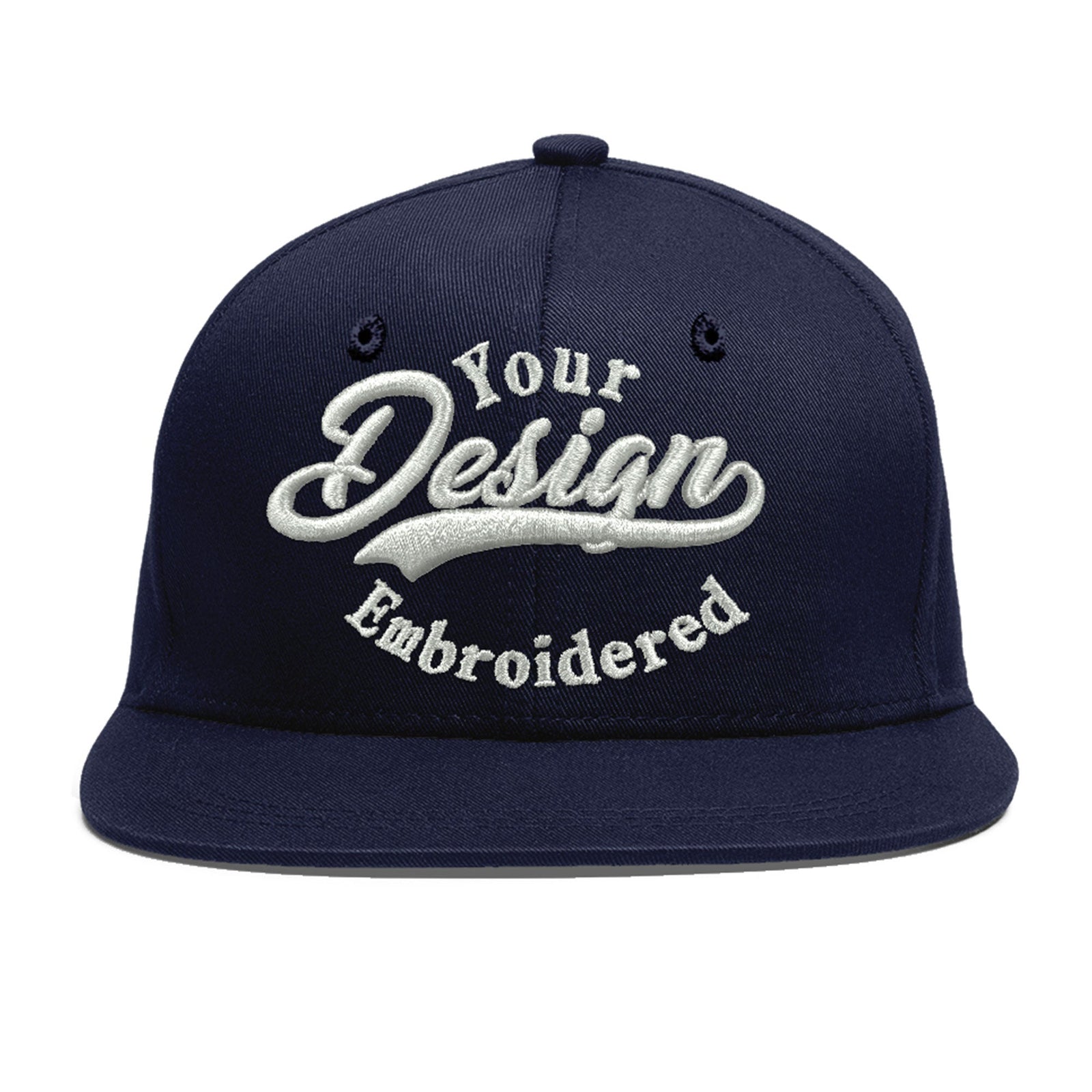 Custom Navy 3D Puff Embroidery Flat Embroidery Casual Sport Baseball Cap