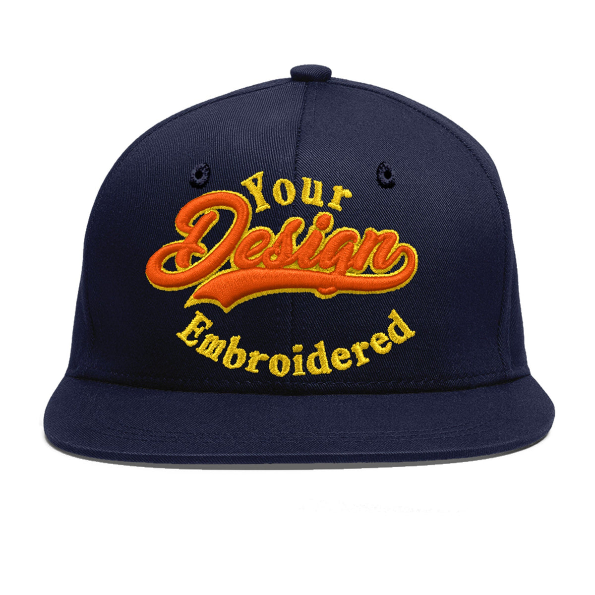 Custom Navy 3D Puff Embroidery Flat Embroidery Casual Sport Baseball Cap