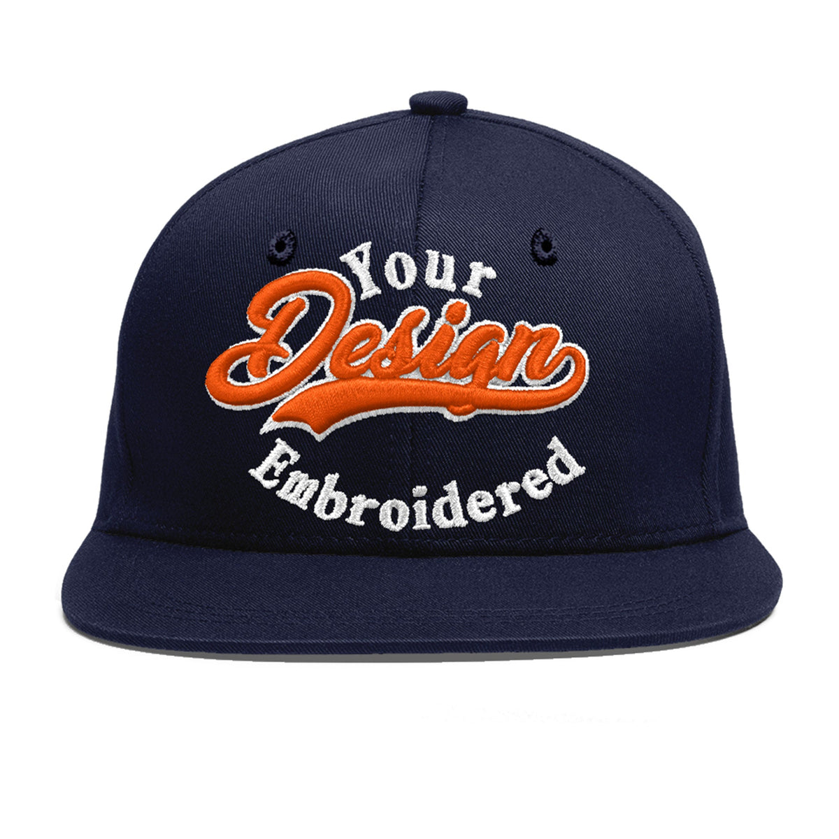 Custom Navy 3D Puff Embroidery Flat Embroidery Casual Sport Baseball Cap
