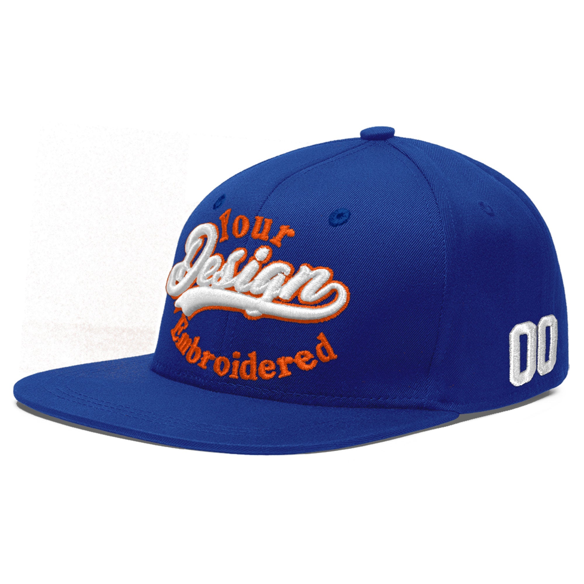 Custom Royal 3D Puff Embroidery Flat Embroidery Casual Sport Baseball Cap