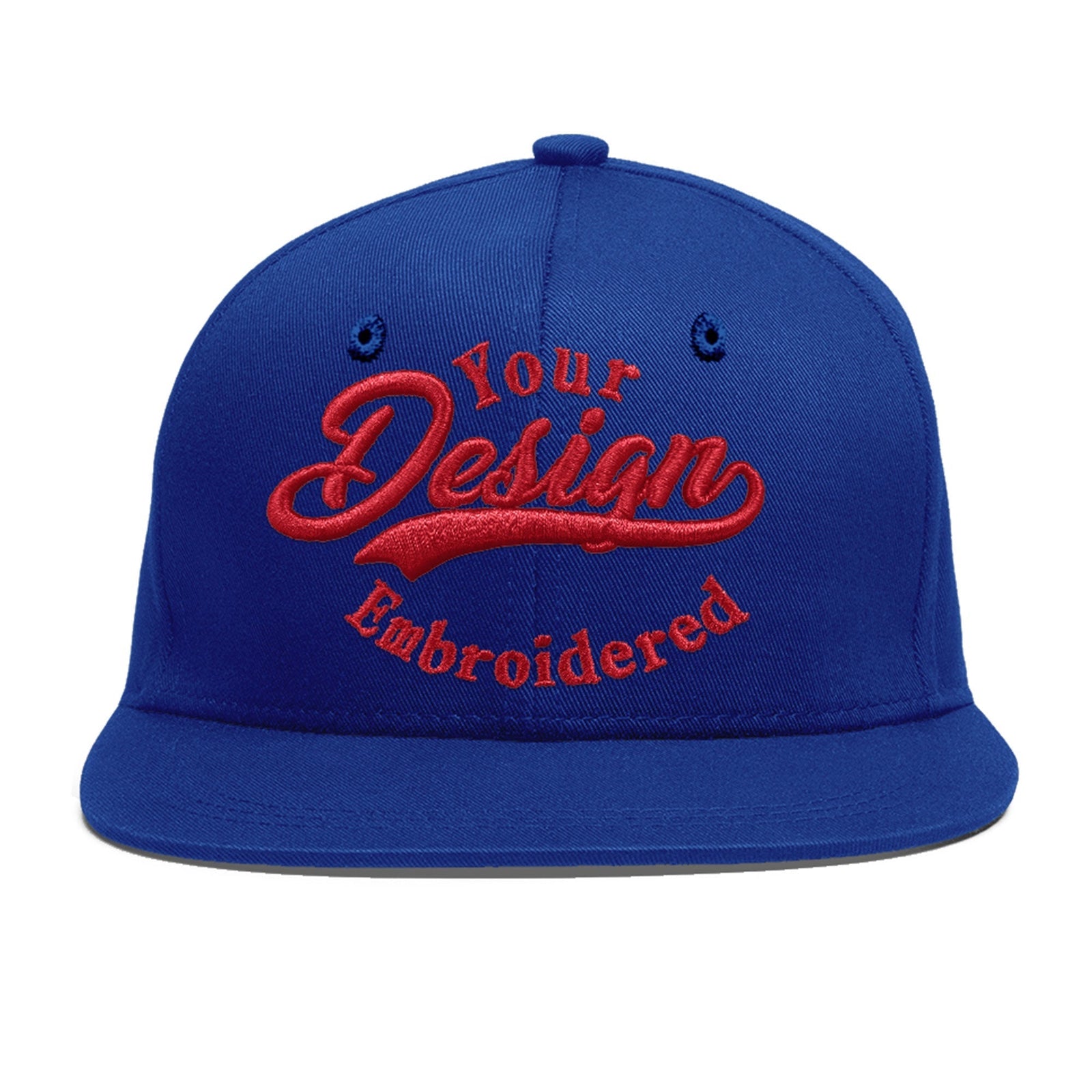 Custom Royal 3D Puff Embroidery Flat Embroidery Casual Sport Baseball Cap