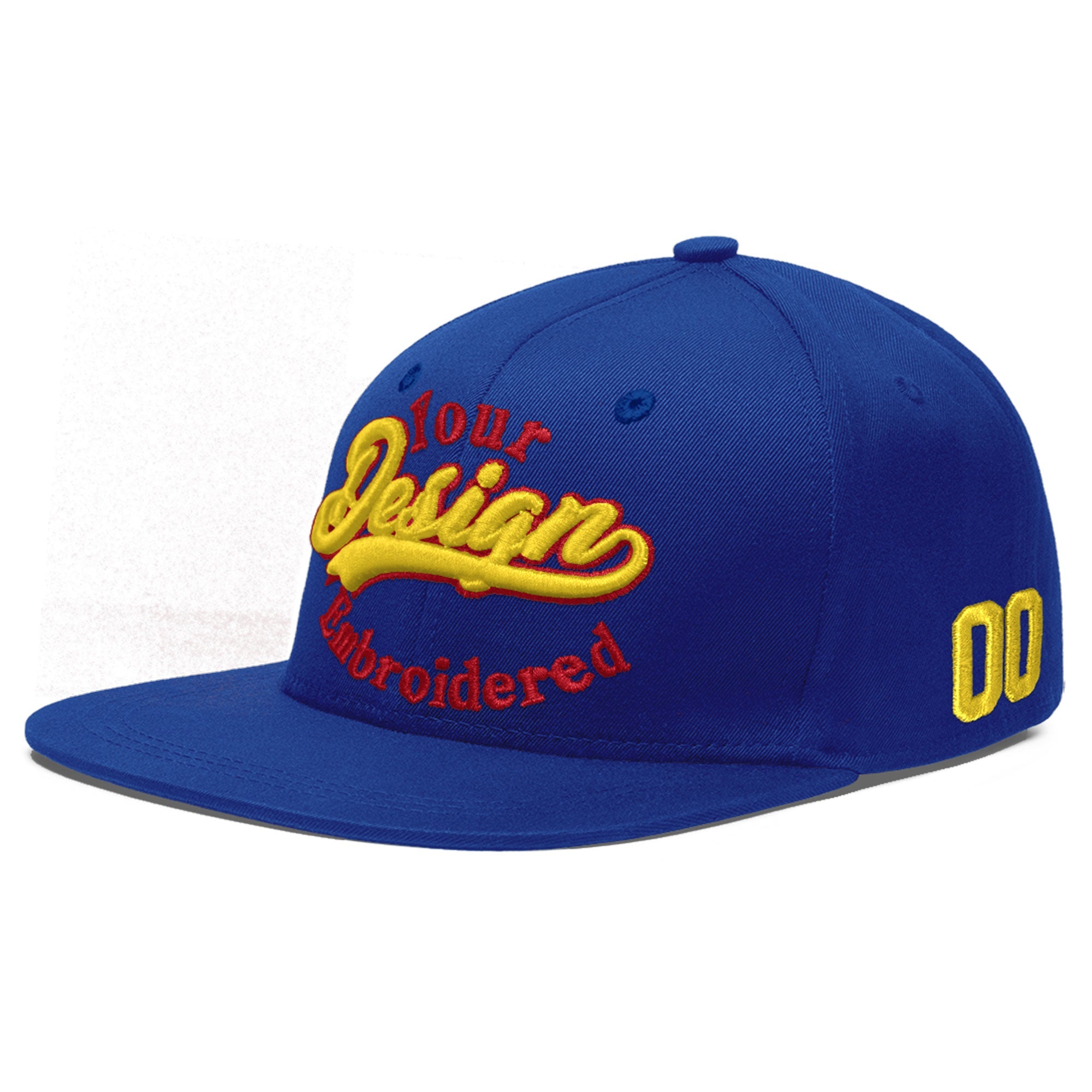 Custom Royal 3D Puff Embroidery Flat Embroidery Casual Sport Baseball Cap