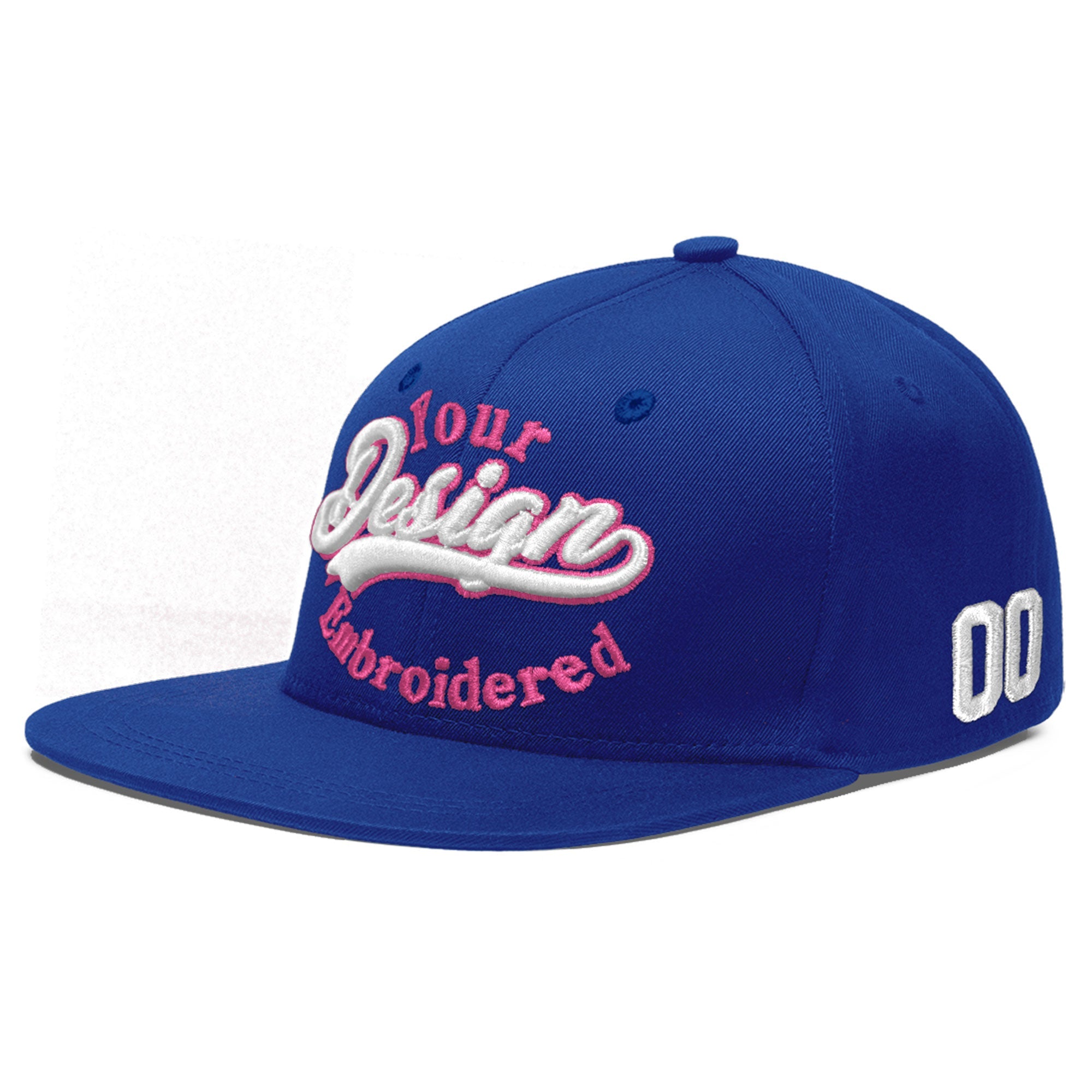 Custom Royal 3D Puff Embroidery Flat Embroidery Casual Sport Baseball Cap