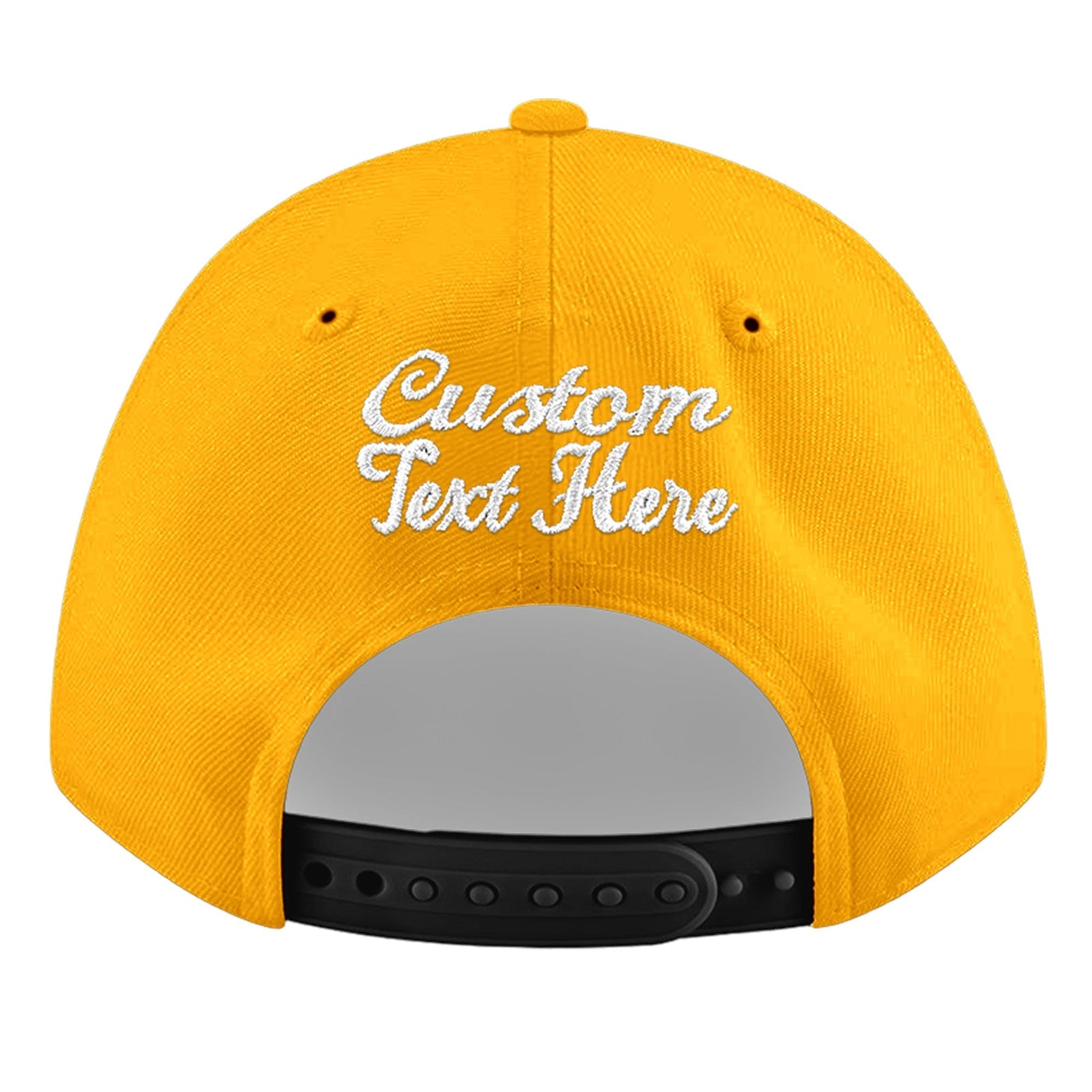 Custom Yellow 3D Puff Embroidery Flat Embroidery Casual Sport Baseball Cap