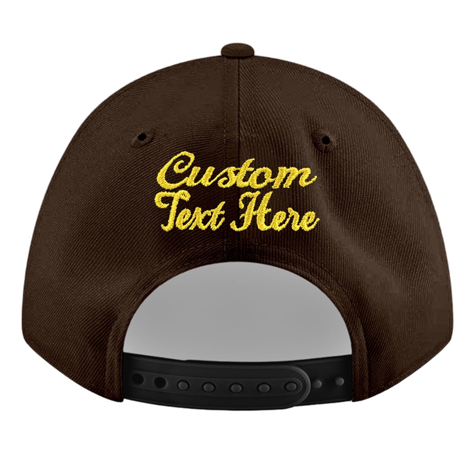 Custom Brown 3D Puff Embroidery Flat Embroidery Casual Sport Baseball Cap