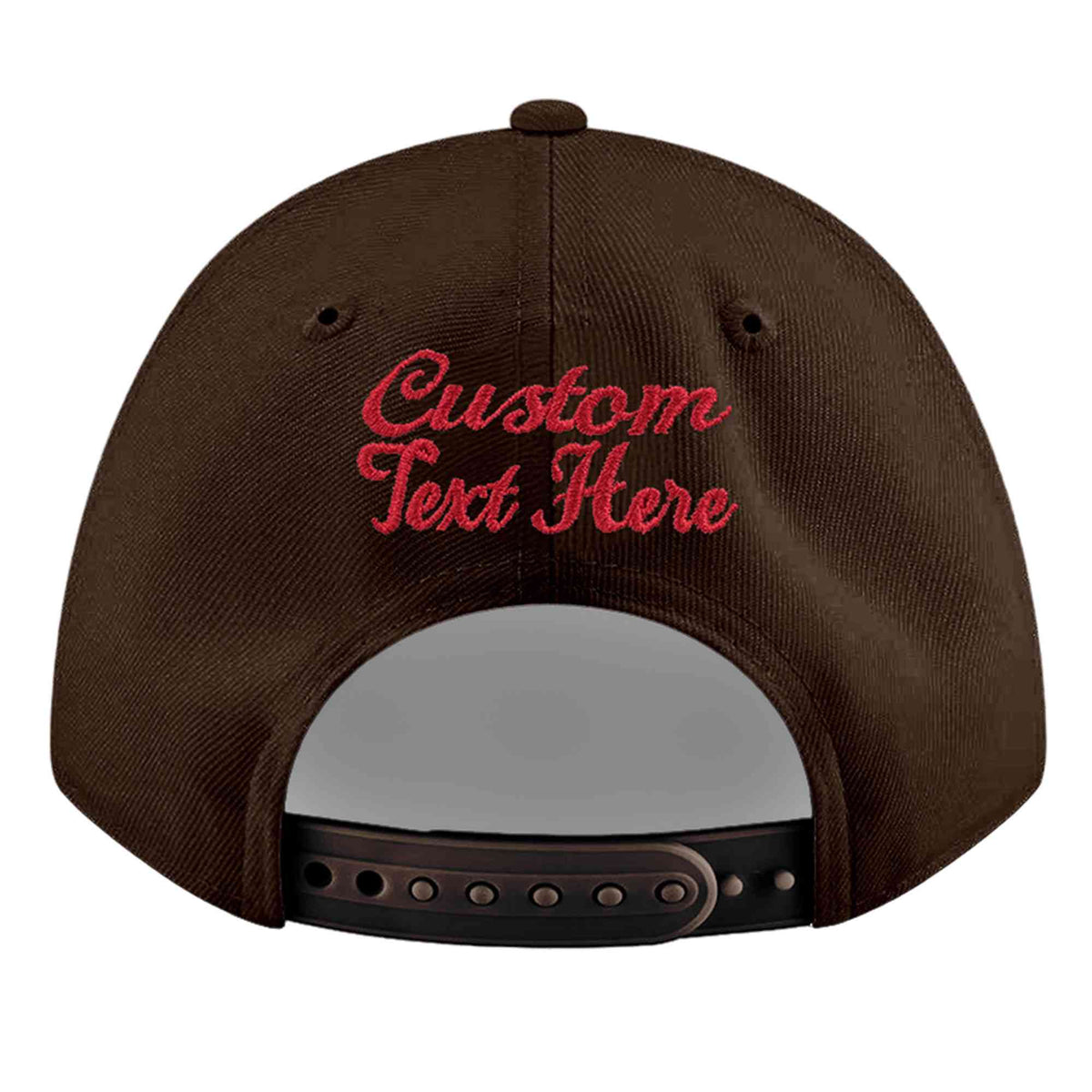 Custom Brown 3D Puff Embroidery Flat Embroidery Casual Sport Baseball Cap