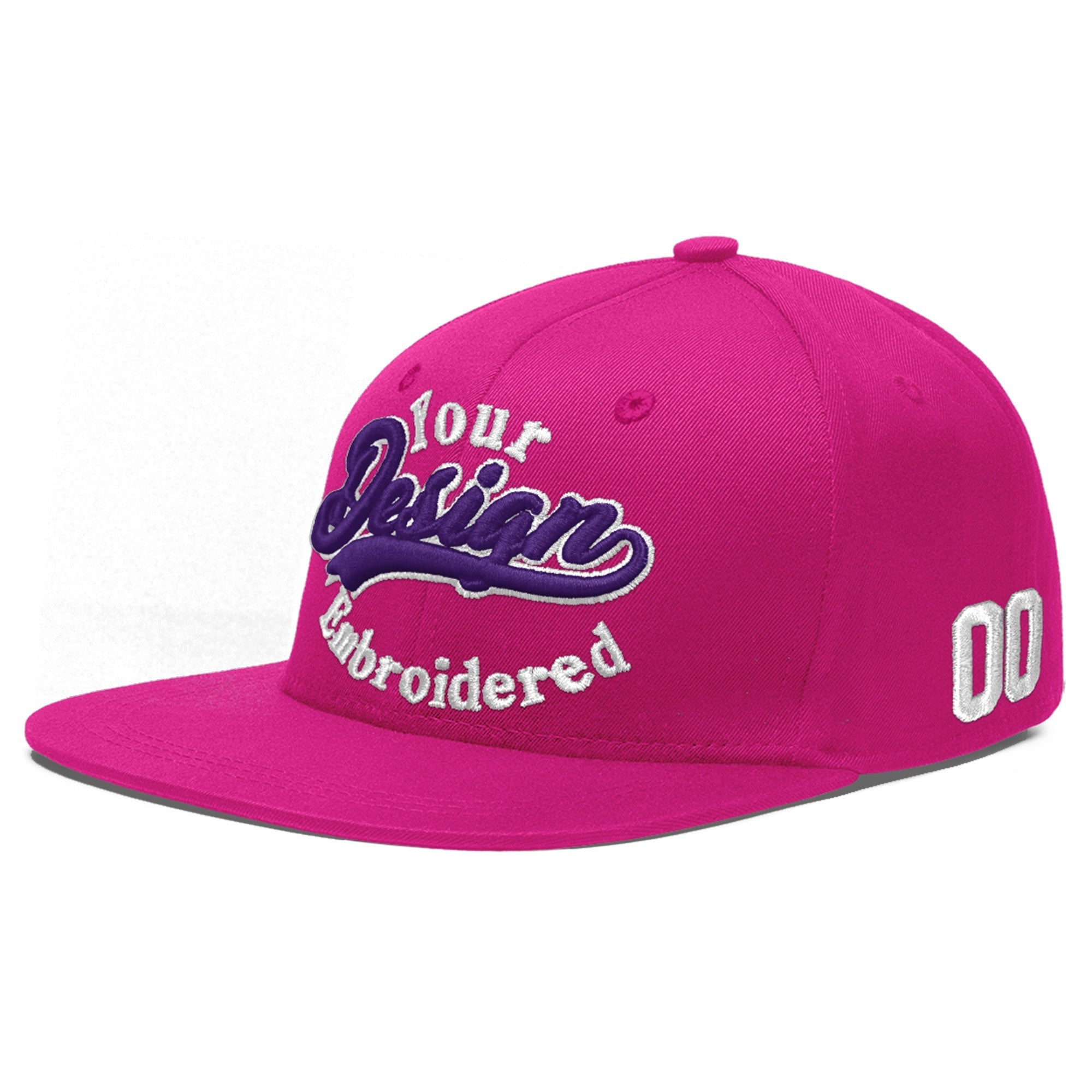 Custom Rose Red 3D Puff Embroidery Flat Embroidery Casual Sport Baseball Cap