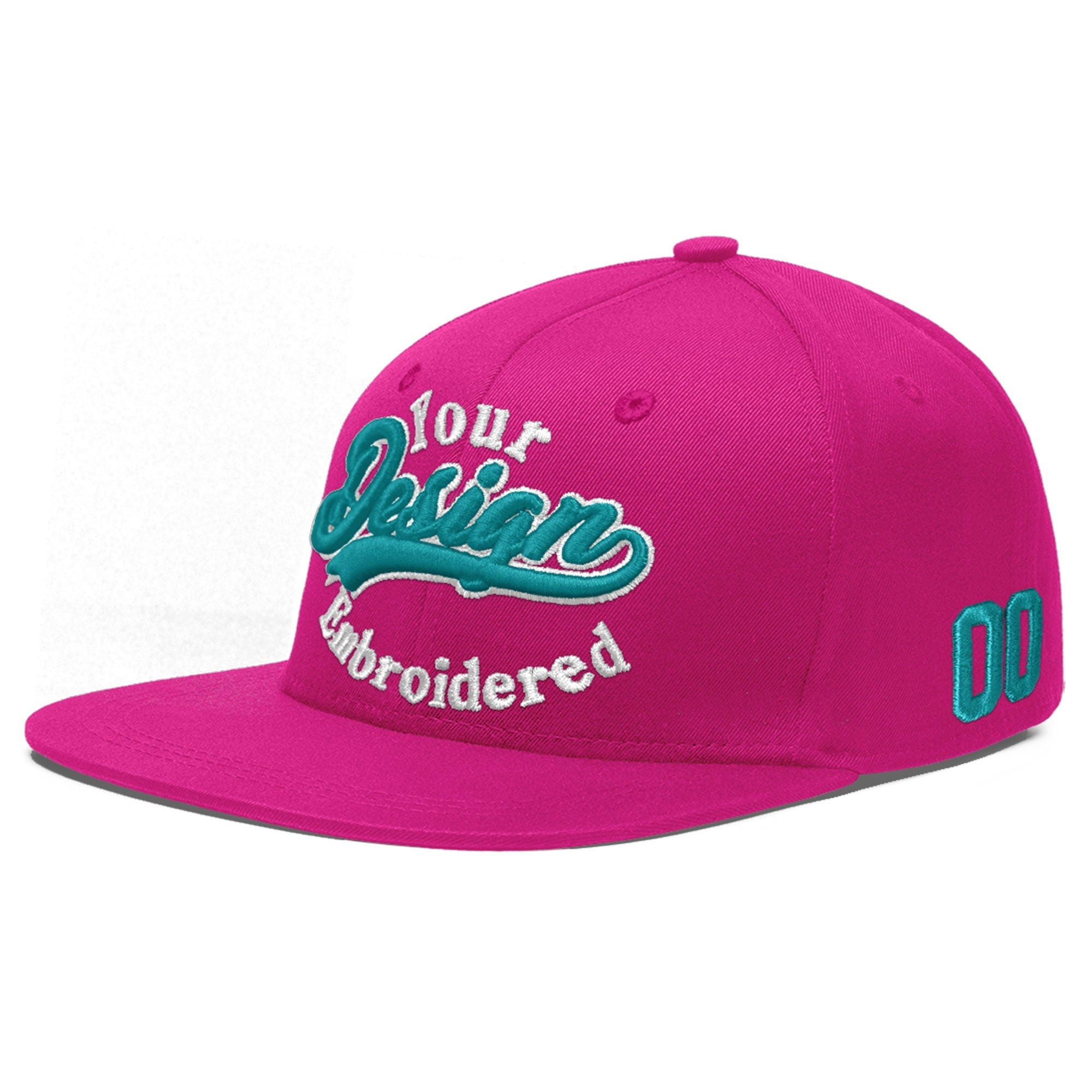 Custom Rose Red 3D Puff Embroidery Flat Embroidery Casual Sport Baseball Cap
