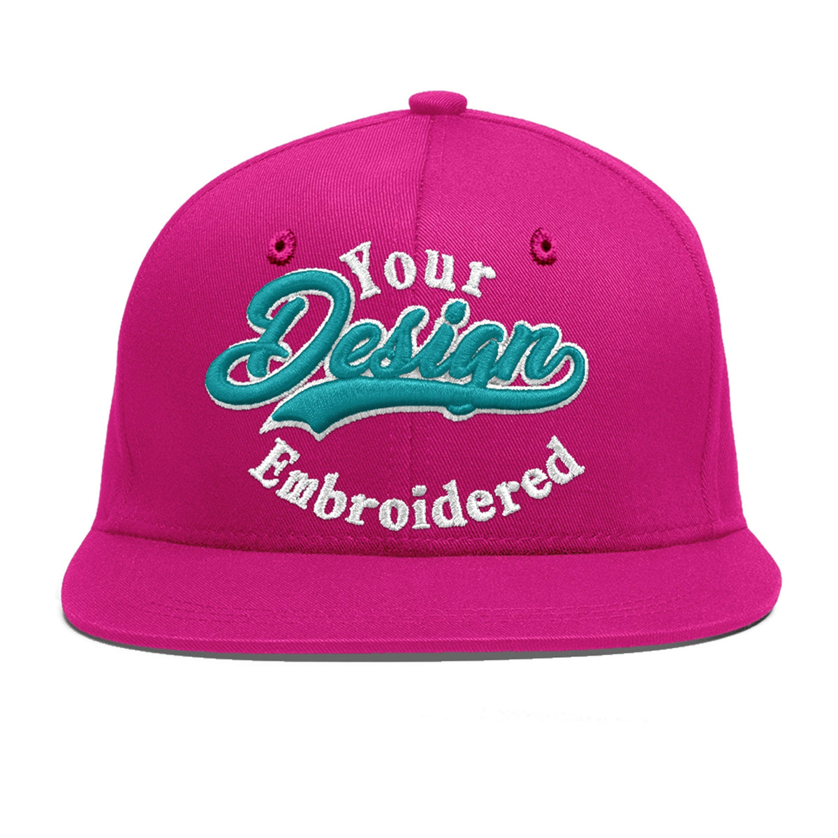 Custom Rose Red 3D Puff Embroidery Flat Embroidery Casual Sport Baseball Cap