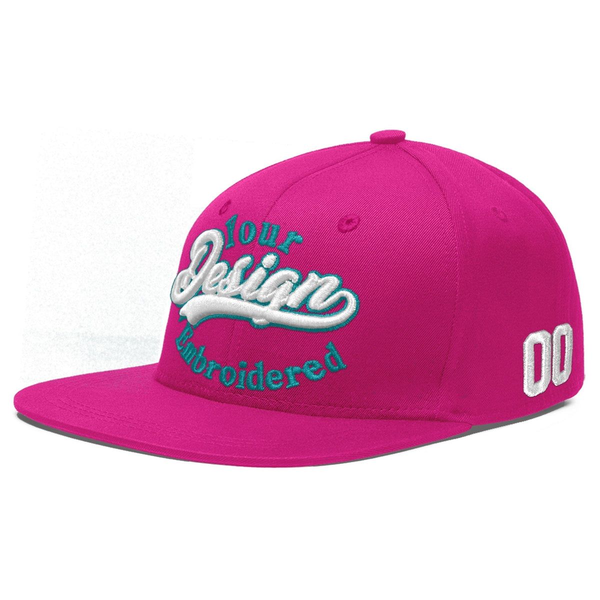 Custom Rose Red 3D Puff Embroidery Flat Embroidery Casual Sport Baseball Cap