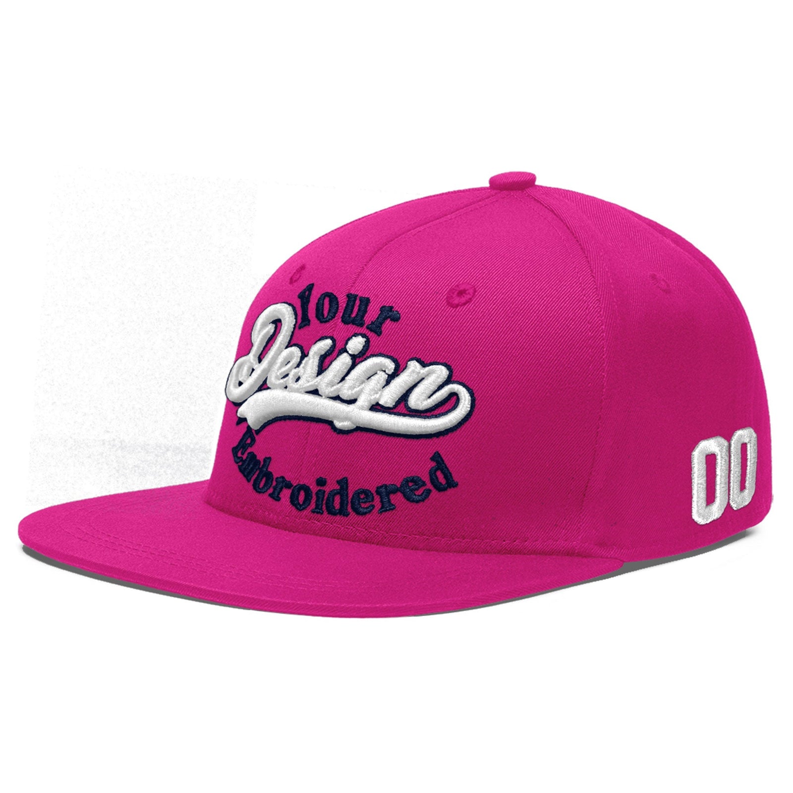 Custom Rose Red 3D Puff Embroidery Flat Embroidery Casual Sport Baseball Cap