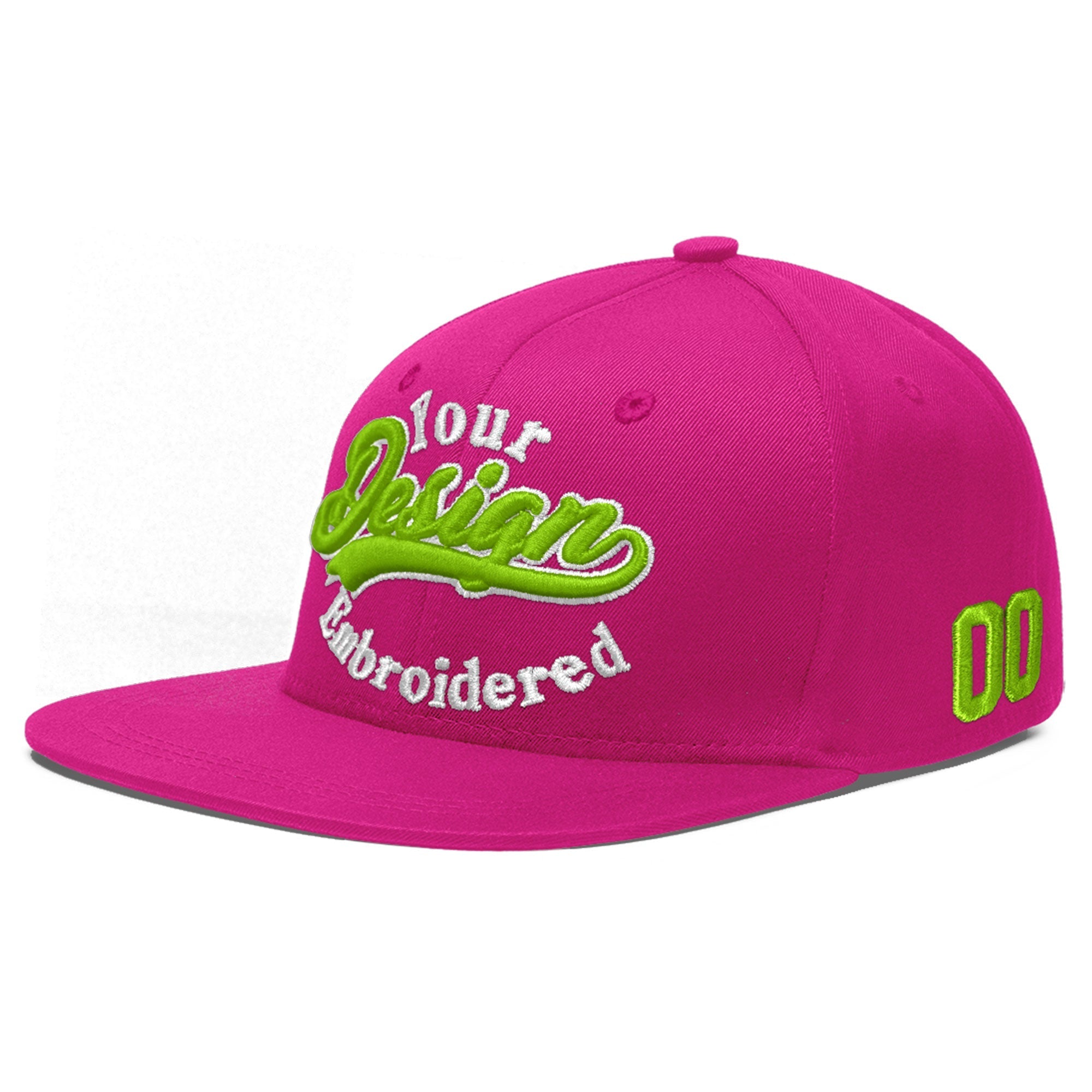 Custom Rose Red 3D Puff Embroidery Flat Embroidery Casual Sport Baseball Cap
