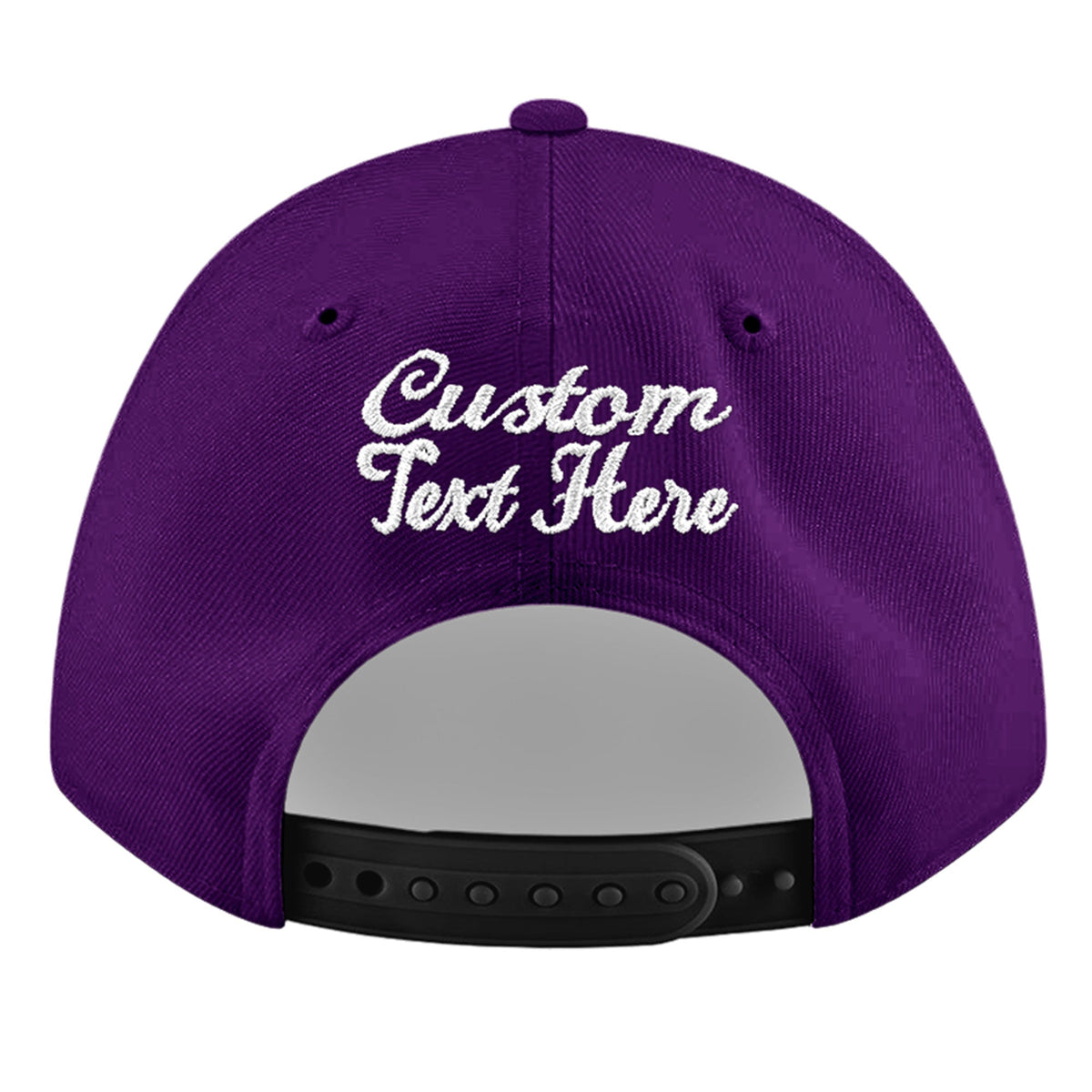 Custom Purple 3D Puff Embroidery Flat Embroidery Casual Sport Baseball Cap