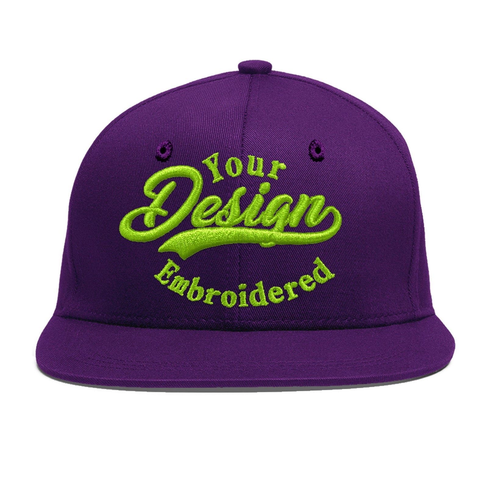 Custom Purple 3D Puff Embroidery Flat Embroidery Casual Sport Baseball Cap