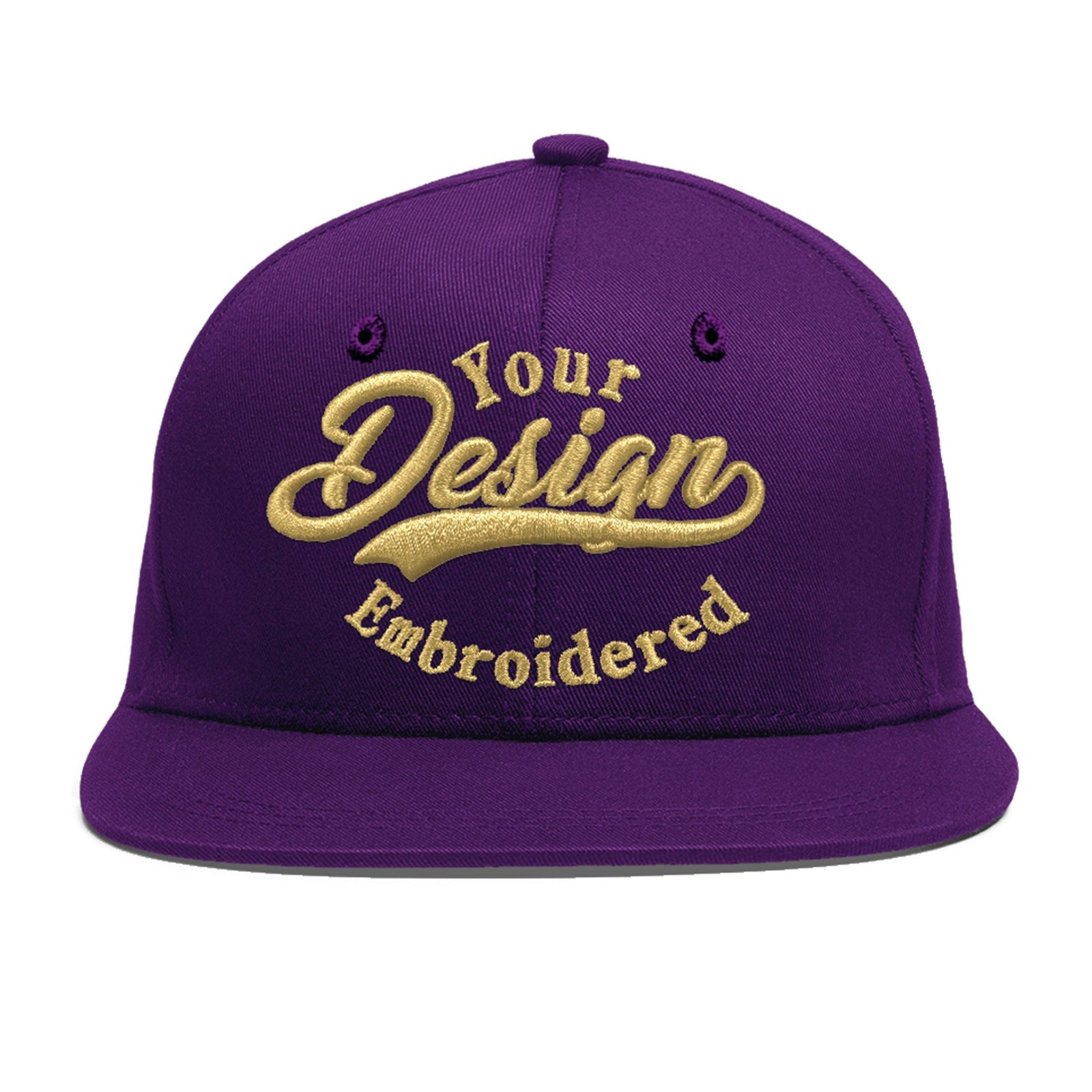 Custom Purple 3D Puff Embroidery Flat Embroidery Casual Sport Baseball Cap