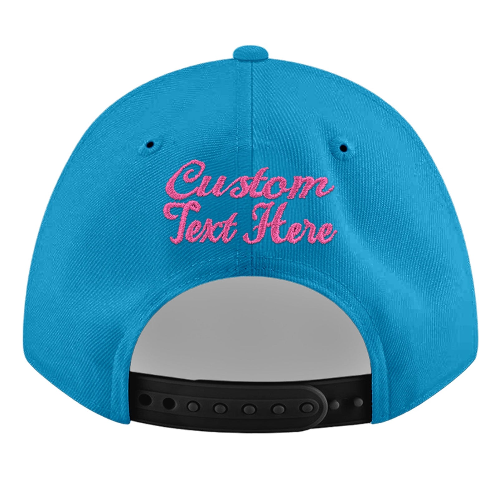 Custom Light Blue 3D Puff Embroidery Flat Embroidery Casual Sport Baseball Cap