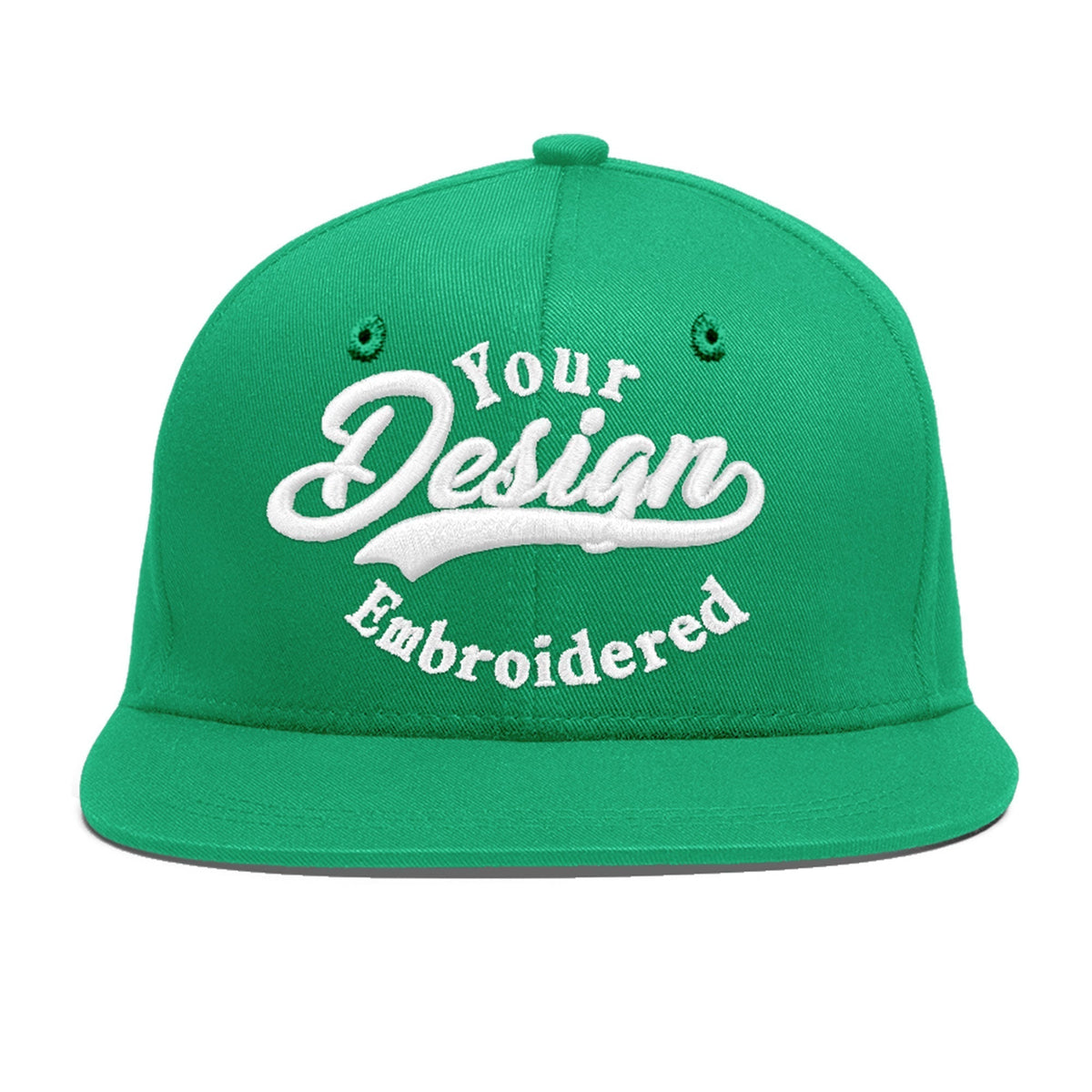 Custom Aqua 3D Puff Embroidery Flat Embroidery Casual Sport Baseball Cap