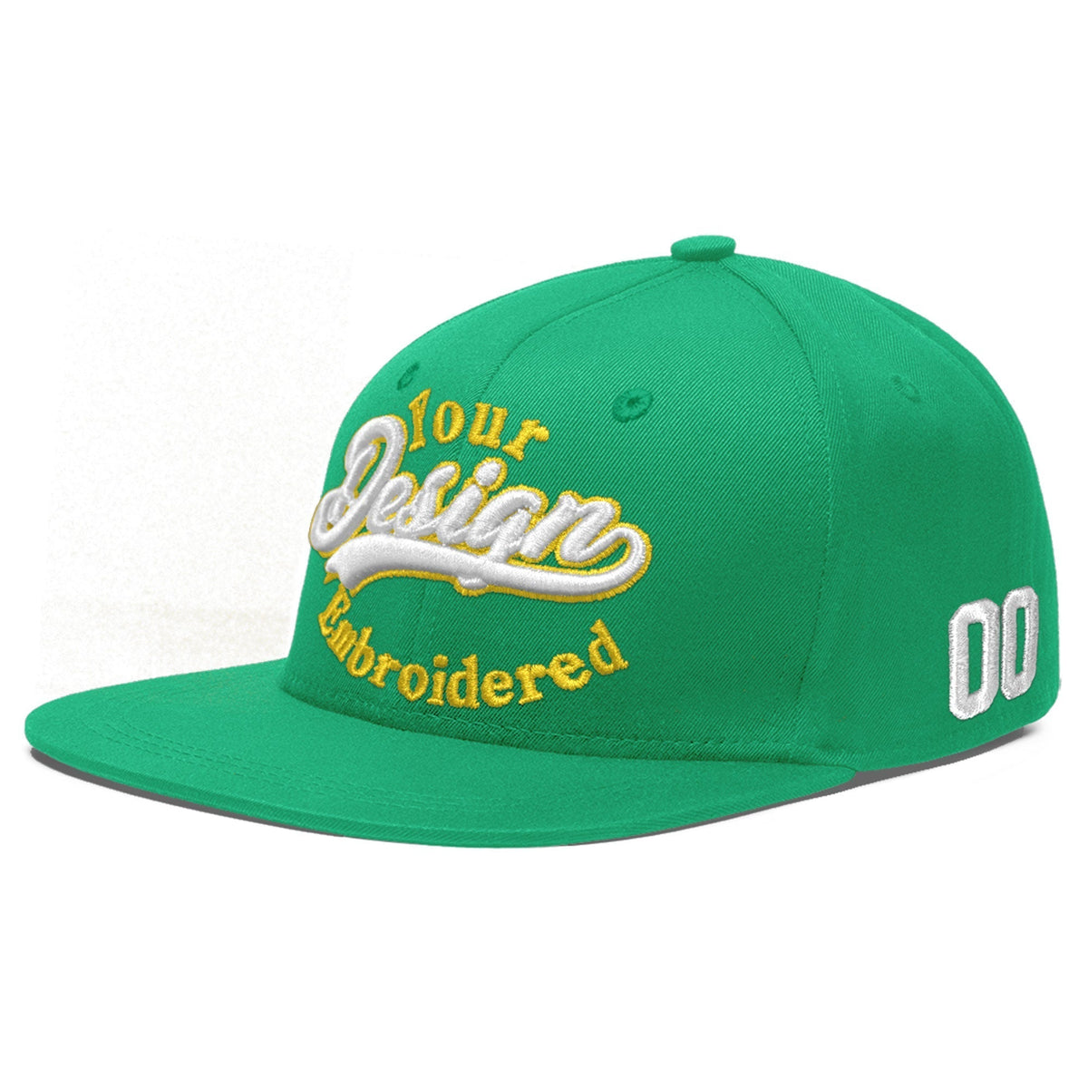Custom Aqua 3D Puff Embroidery Flat Embroidery Casual Sport Baseball Cap