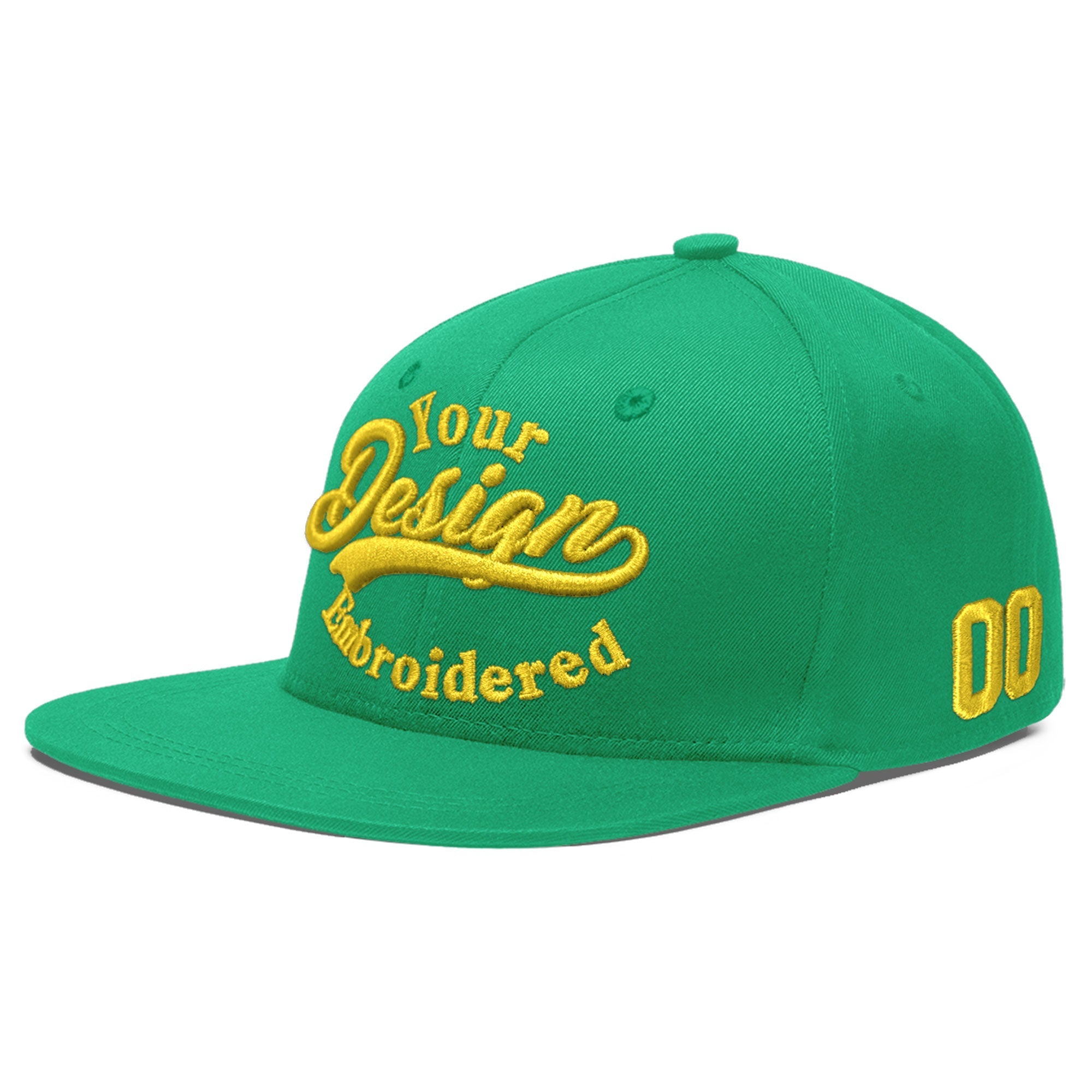Custom Aqua 3D Puff Embroidery Flat Embroidery Casual Sport Baseball Cap