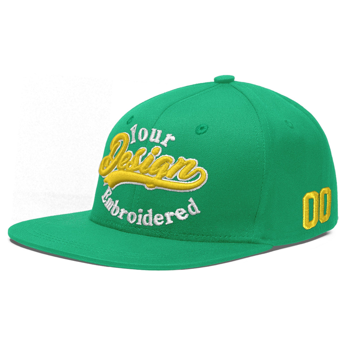 Custom Aqua 3D Puff Embroidery Flat Embroidery Casual Sport Baseball Cap